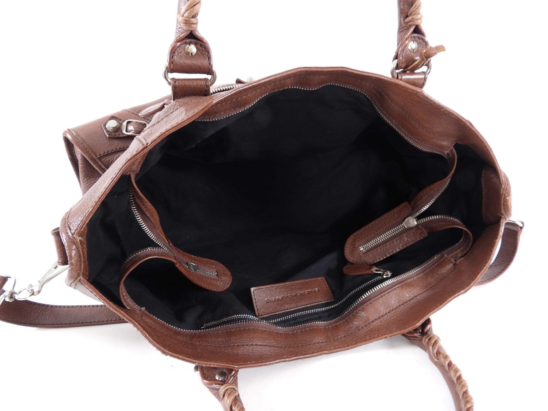 Balenciaga Chocolate Brown City Bag Silver Hardware