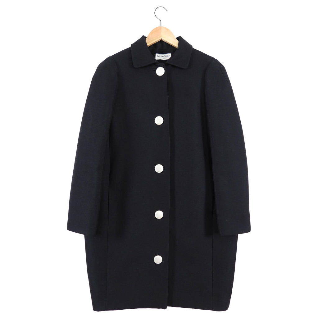 Balenciaga By Alexander Wang Pre-Fall 2015 Black Coat - S