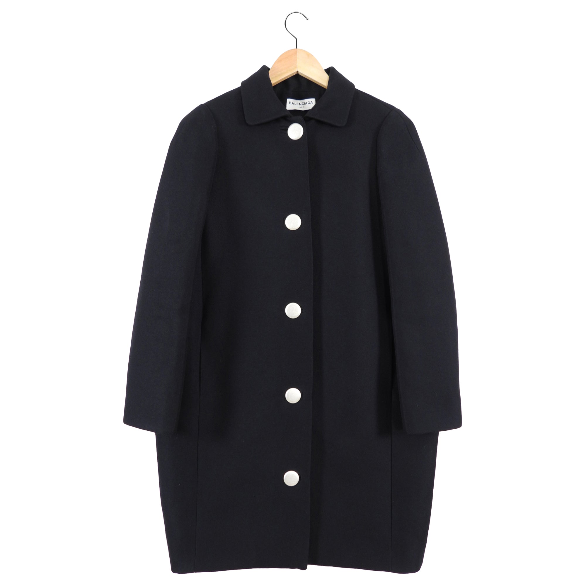 Balenciaga By Alexander Wang Pre-Fall 2015 Black Coat - S