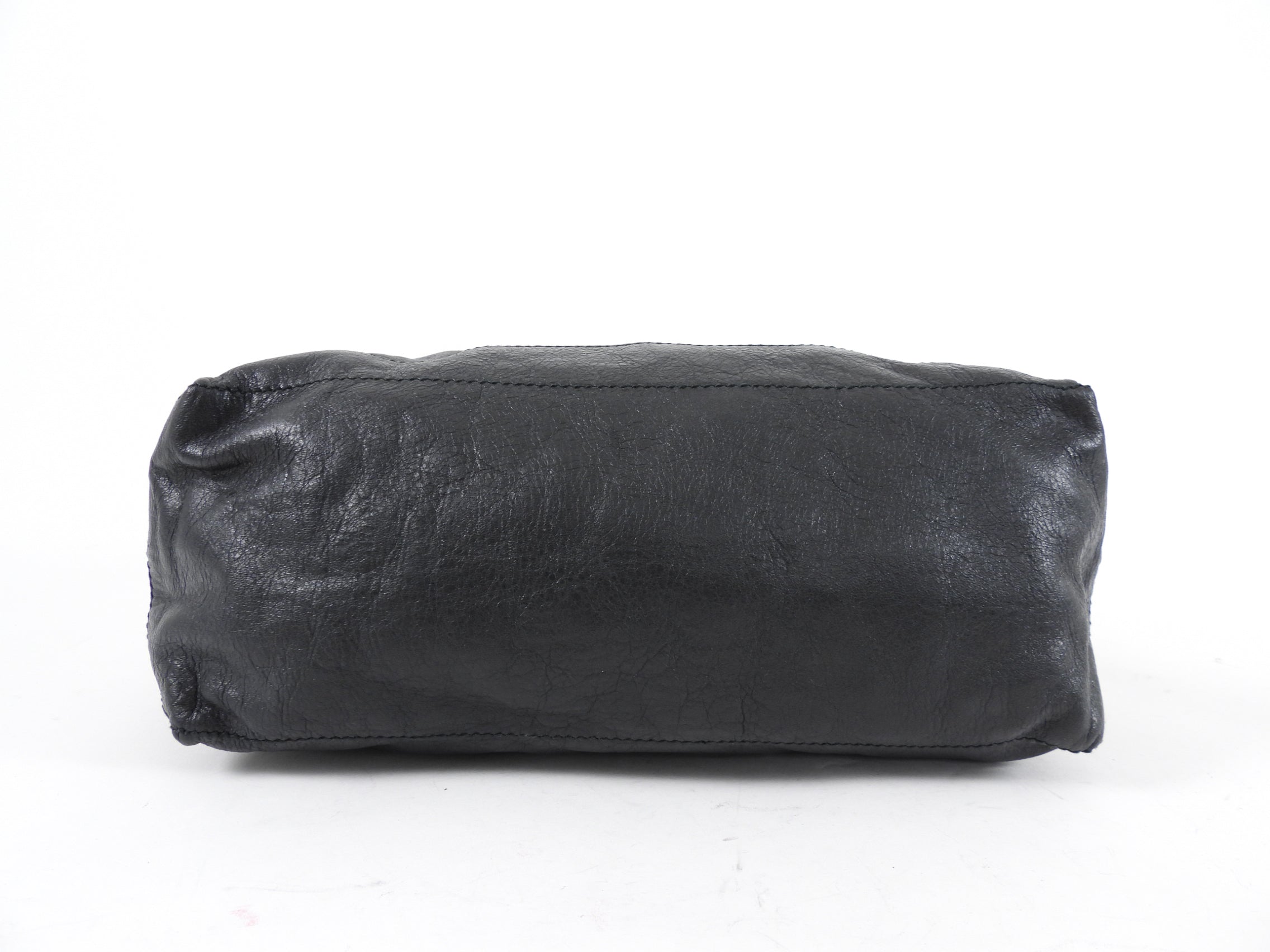 Balenciaga Black Leather Giant Day Shoulder Hobo Bag SHW