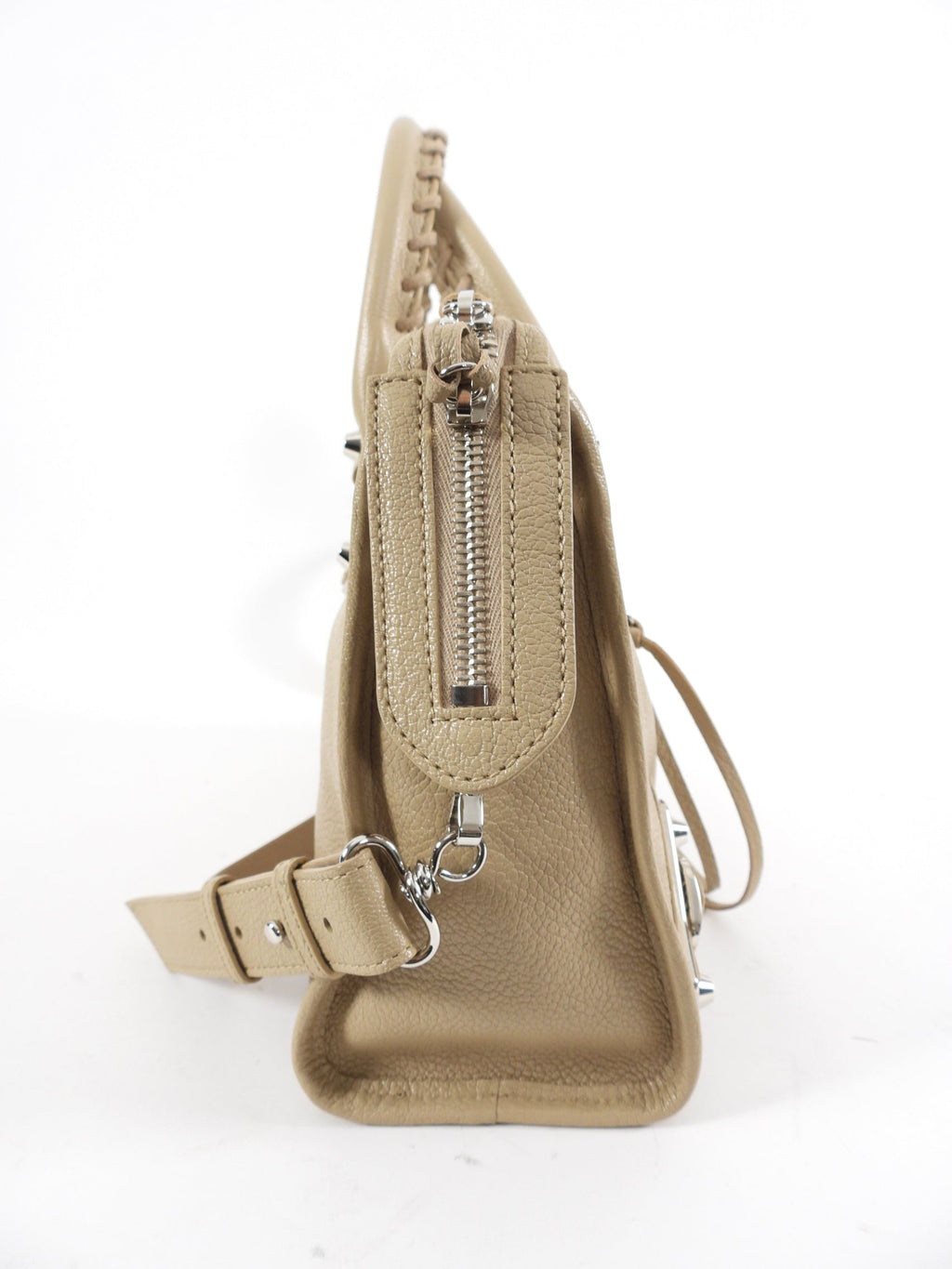 Balenciaga Beige Small Metallic Edge City Bag