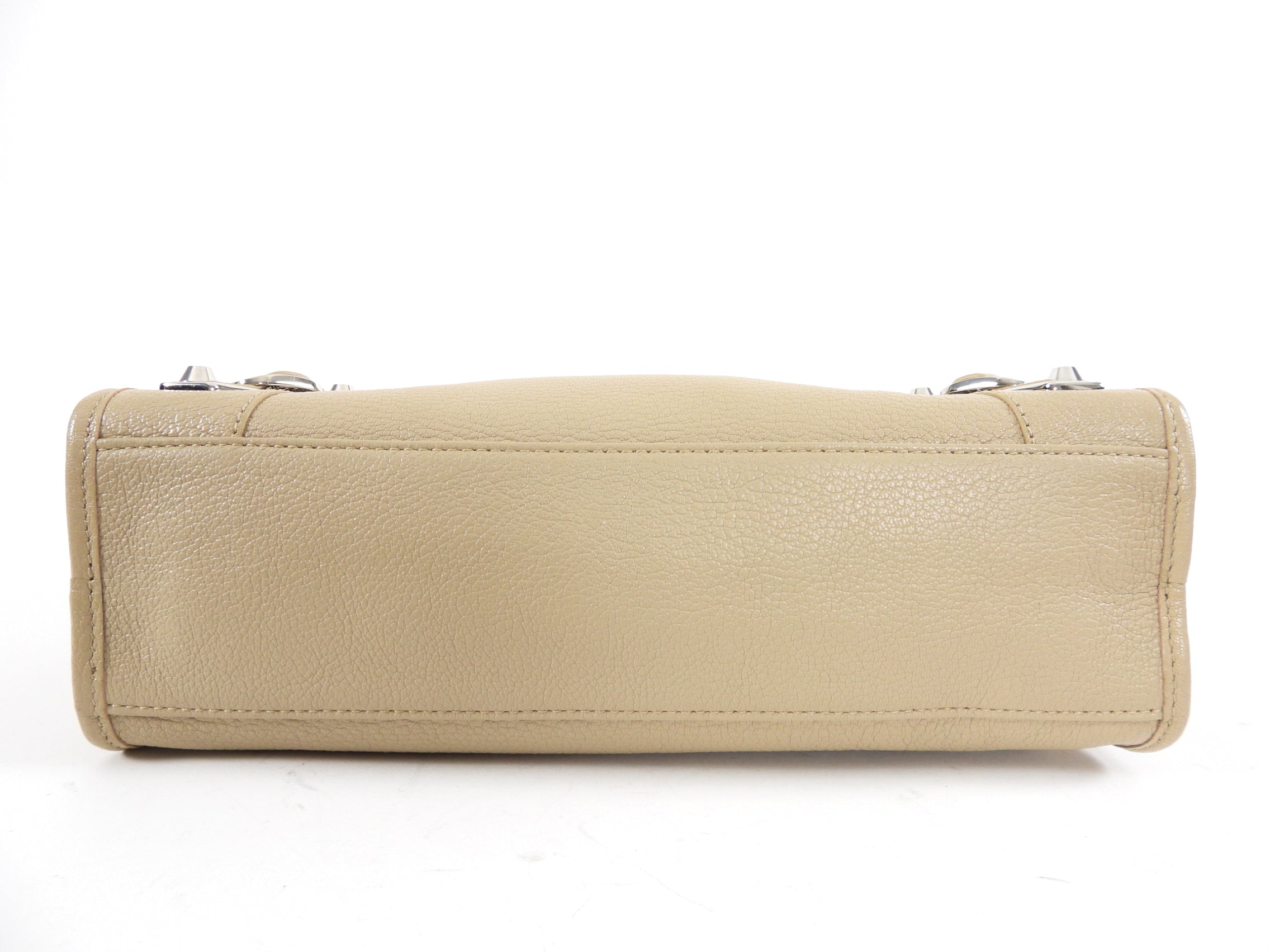 Balenciaga Beige Small Metallic Edge City Bag