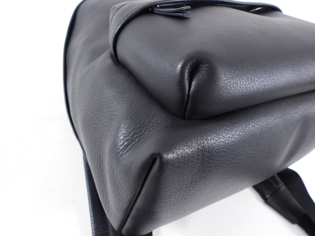 Balenciaga Everyday Black Logo Leather Small Backpack