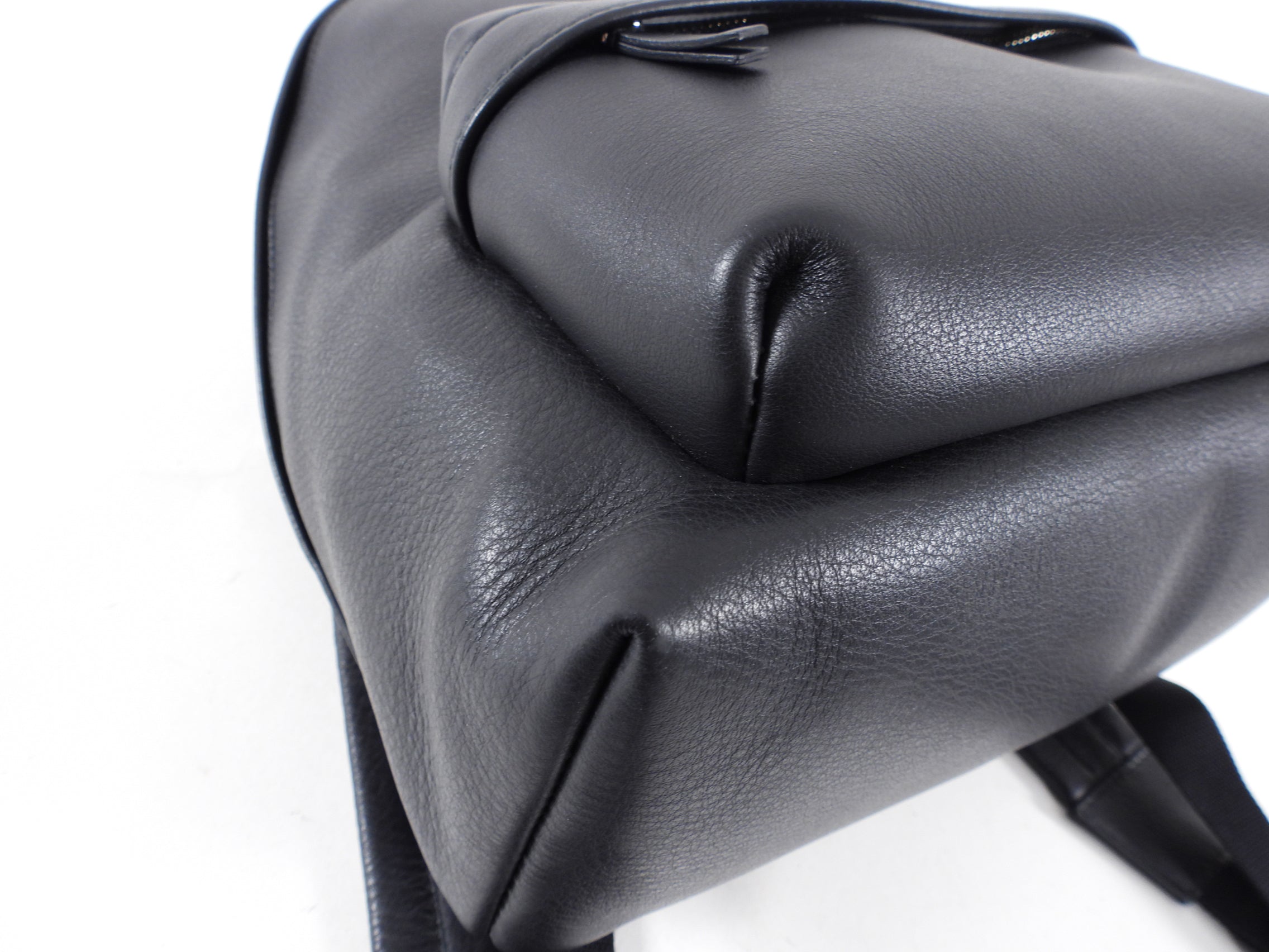 Balenciaga Everyday Black Logo Leather Small Backpack