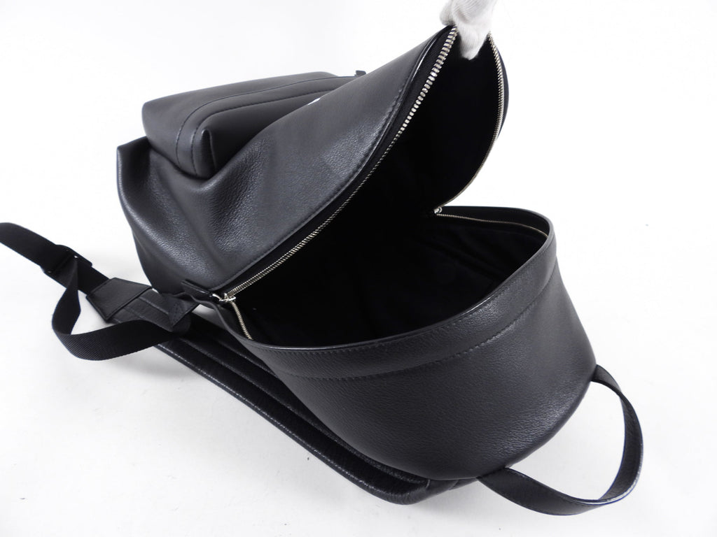 Balenciaga Everyday Black Logo Leather Small Backpack