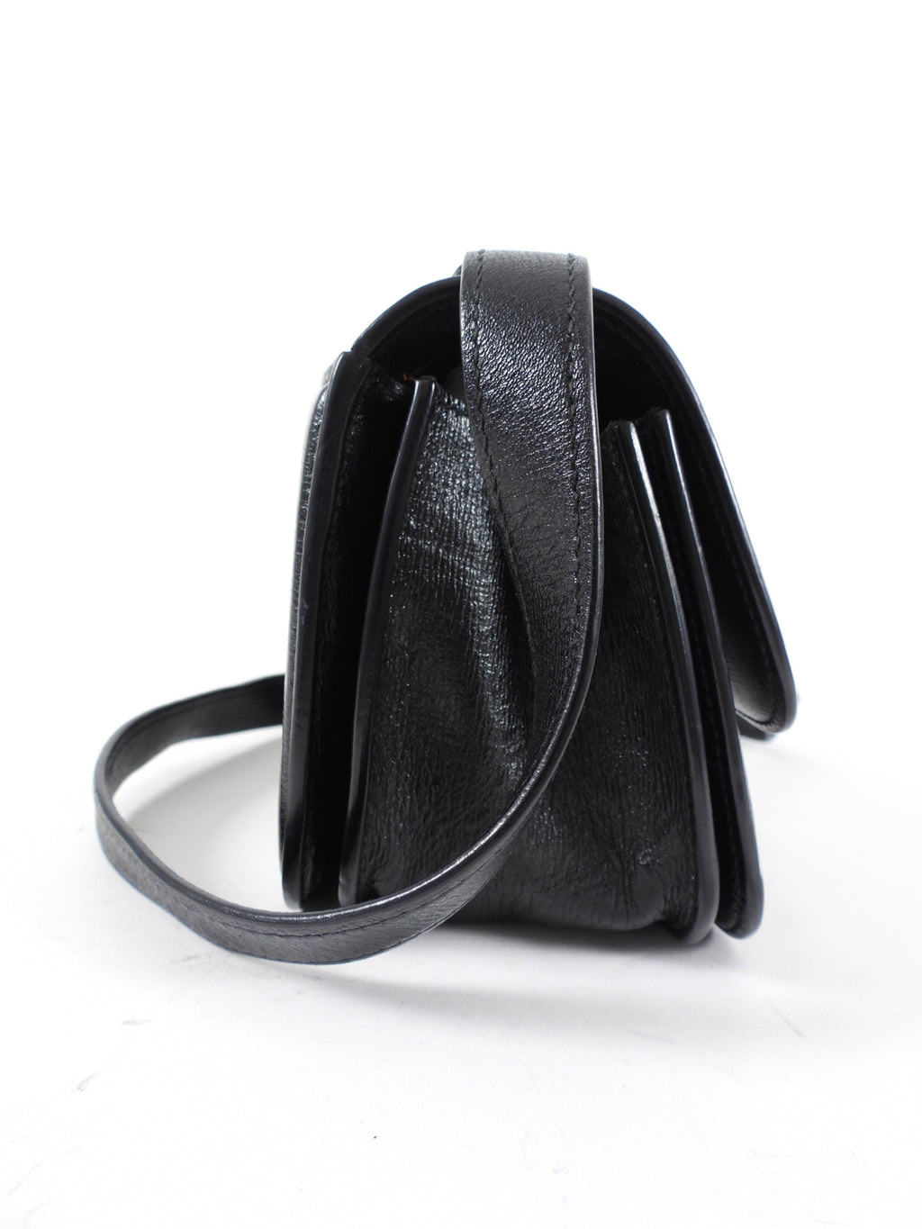 Balenciaga Black Leather Gossip BB Logo Shoulder Bag