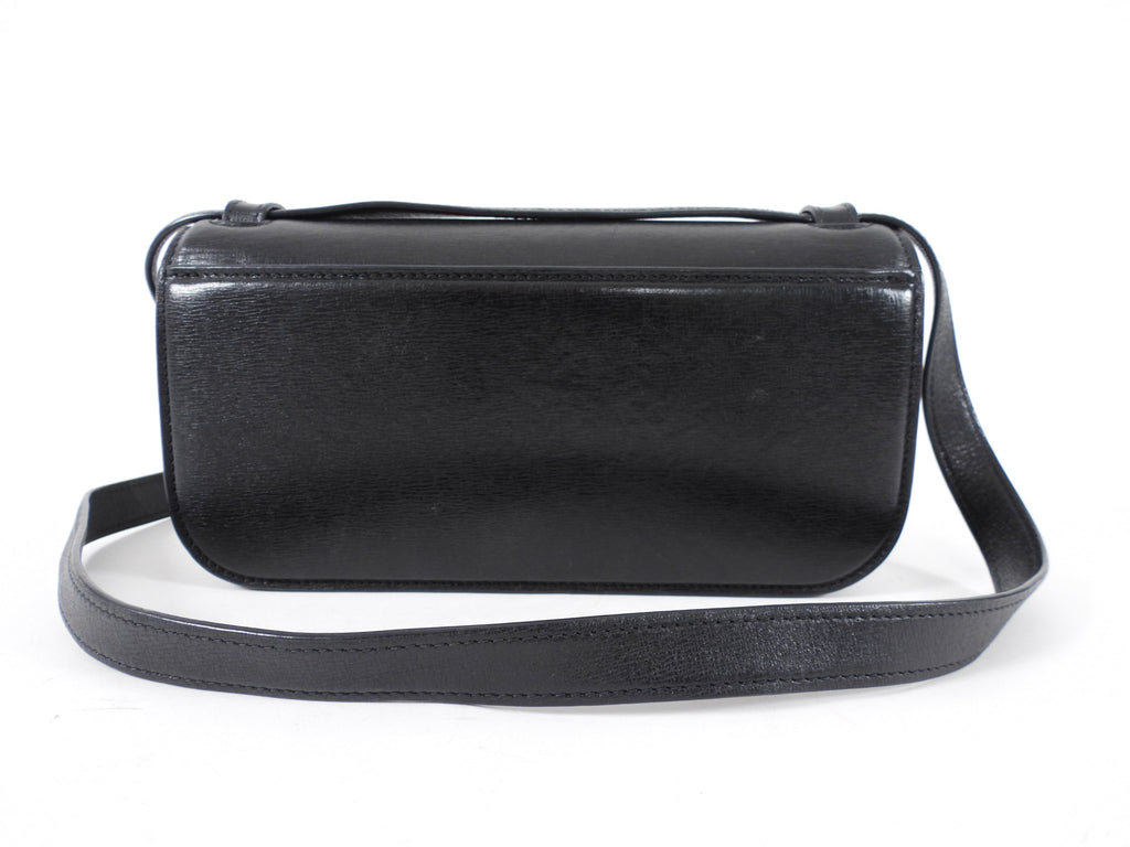 Balenciaga Black Leather Gossip BB Logo Shoulder Bag