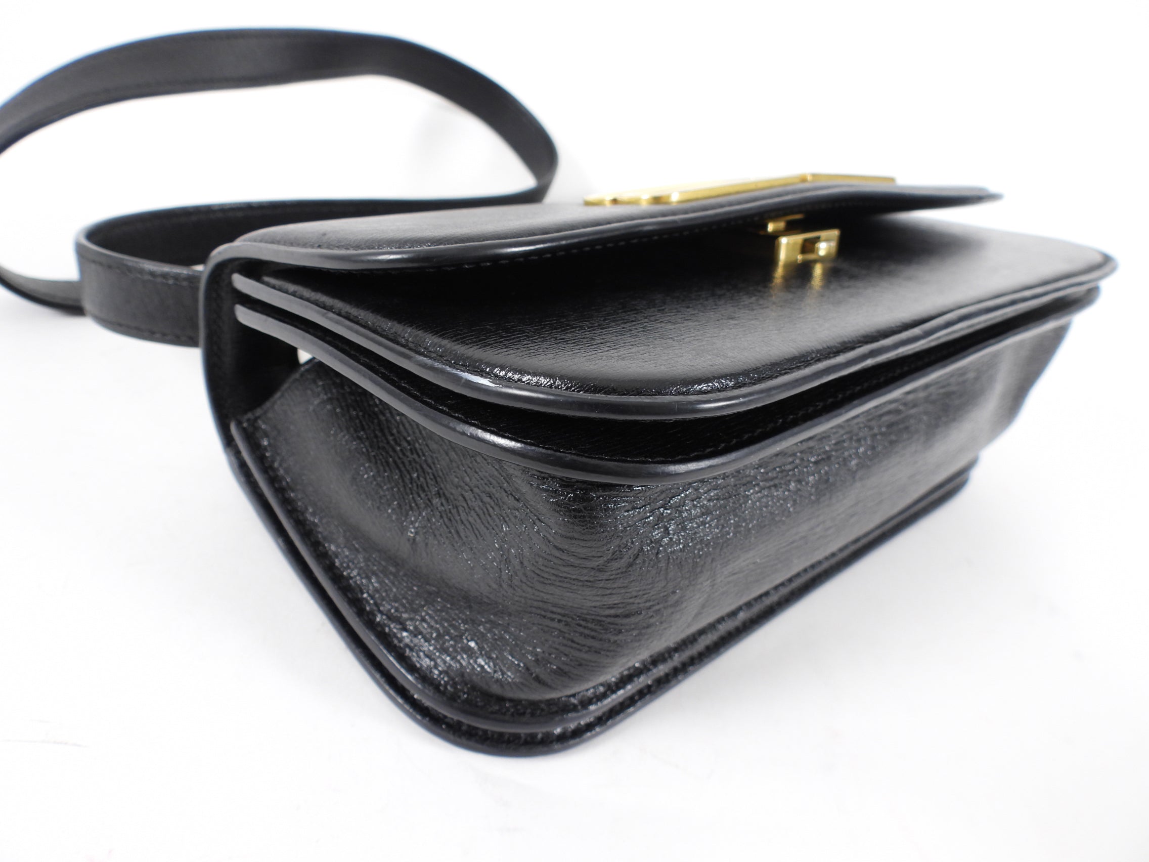 Balenciaga Black Leather Gossip BB Logo Shoulder Bag