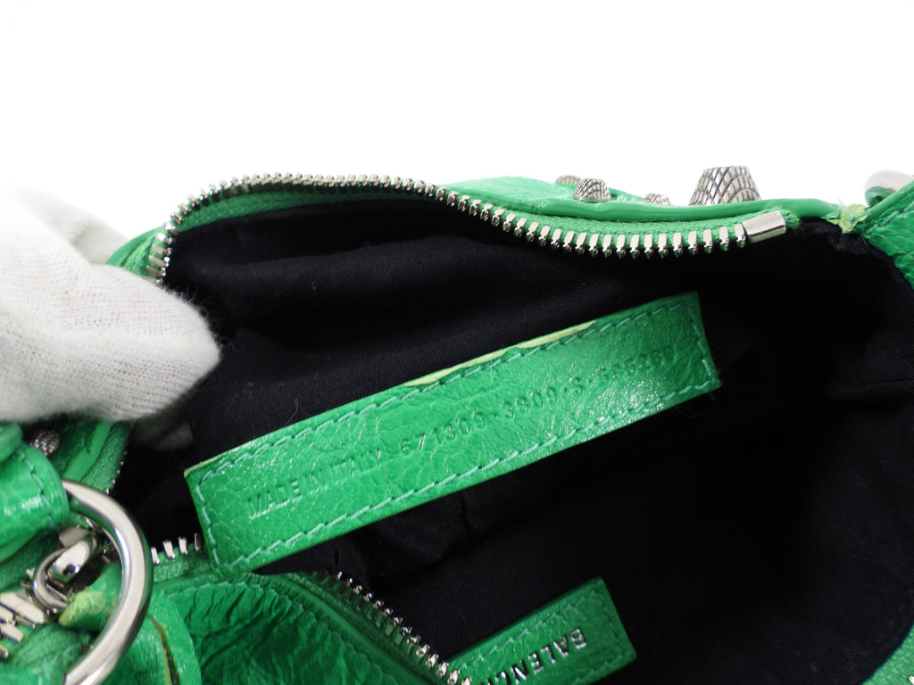 Balenciaga Green Leather XS Le Cagole Shoulder Bag