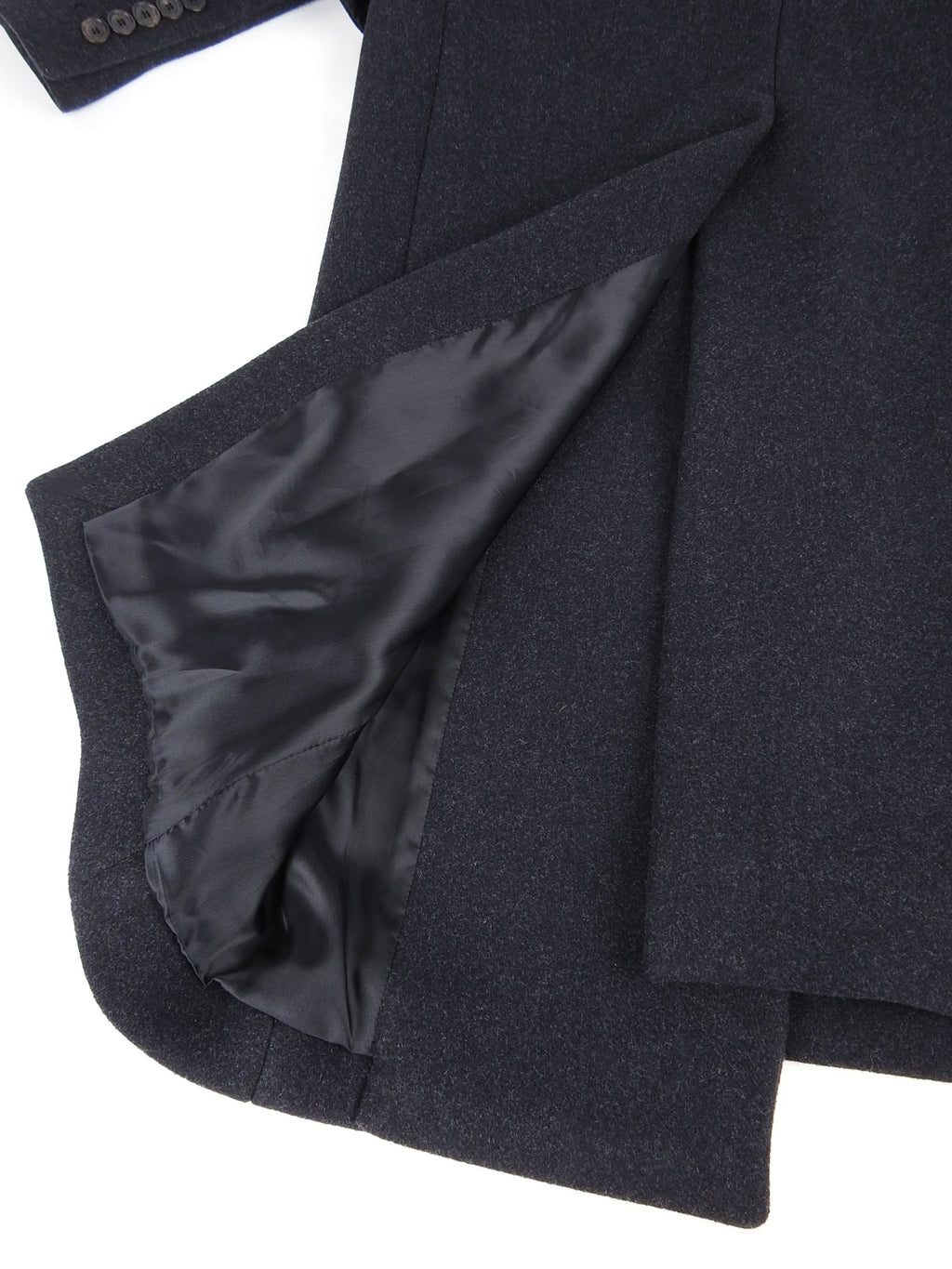 Balenciaga Fall 2017 Charcoal Grey Wool Long Asymmetrical Coat - FR38 / 6