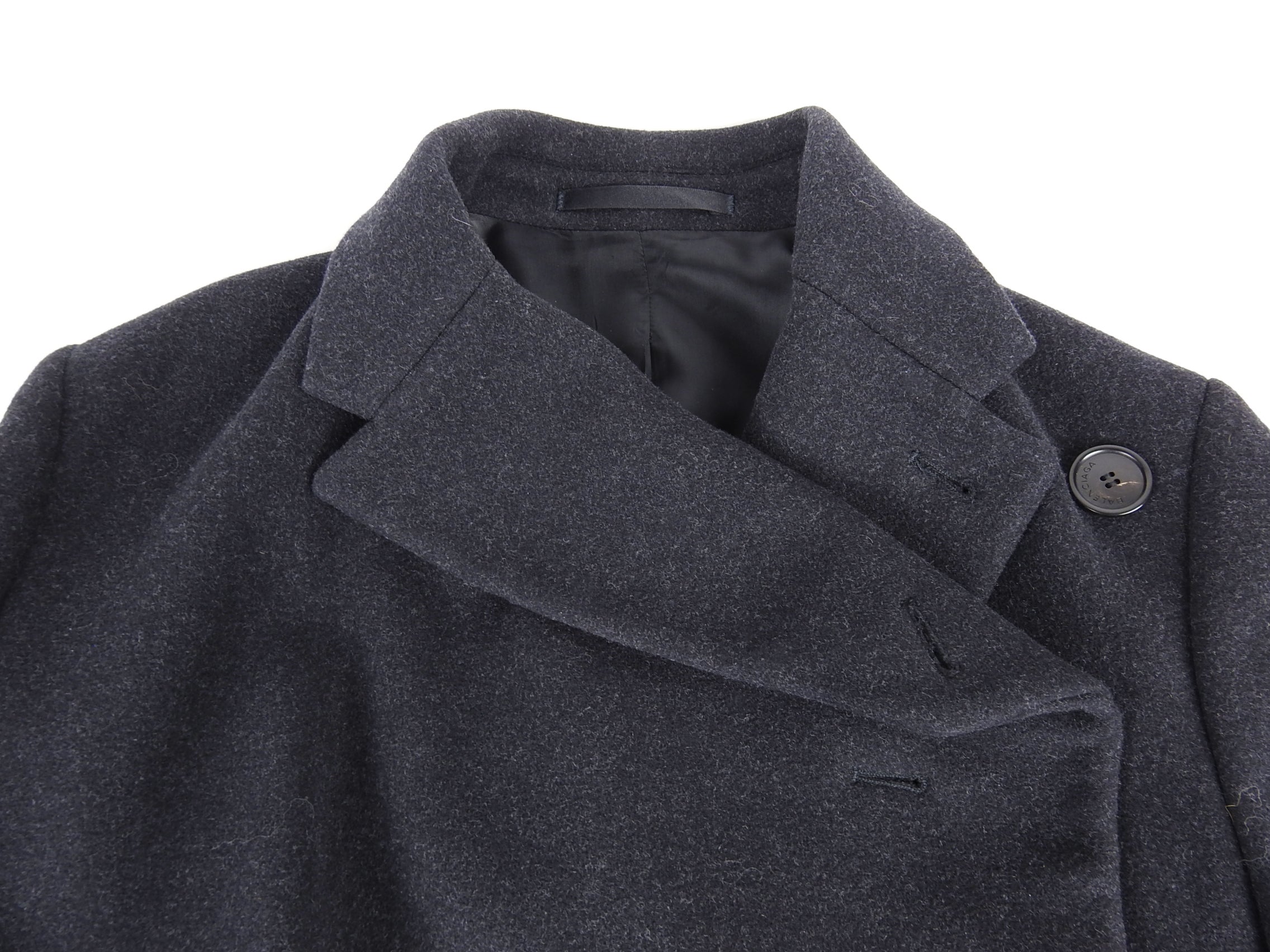 Balenciaga Fall 2017 Charcoal Grey Wool Long Asymmetrical Coat - FR38 / 6