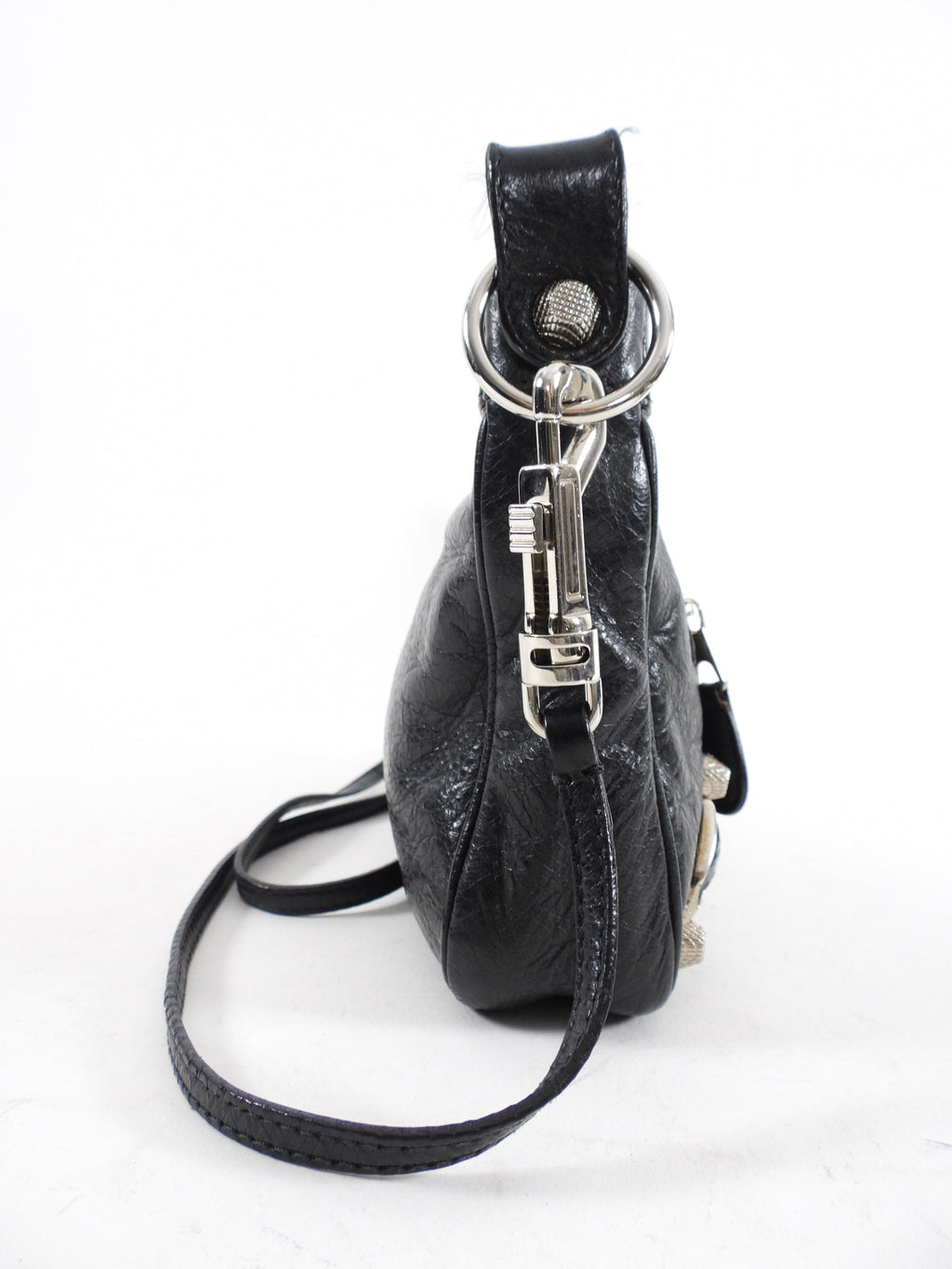 Balenciaga Black Leather Giant 12 Stud Hip Crossbody Bag
