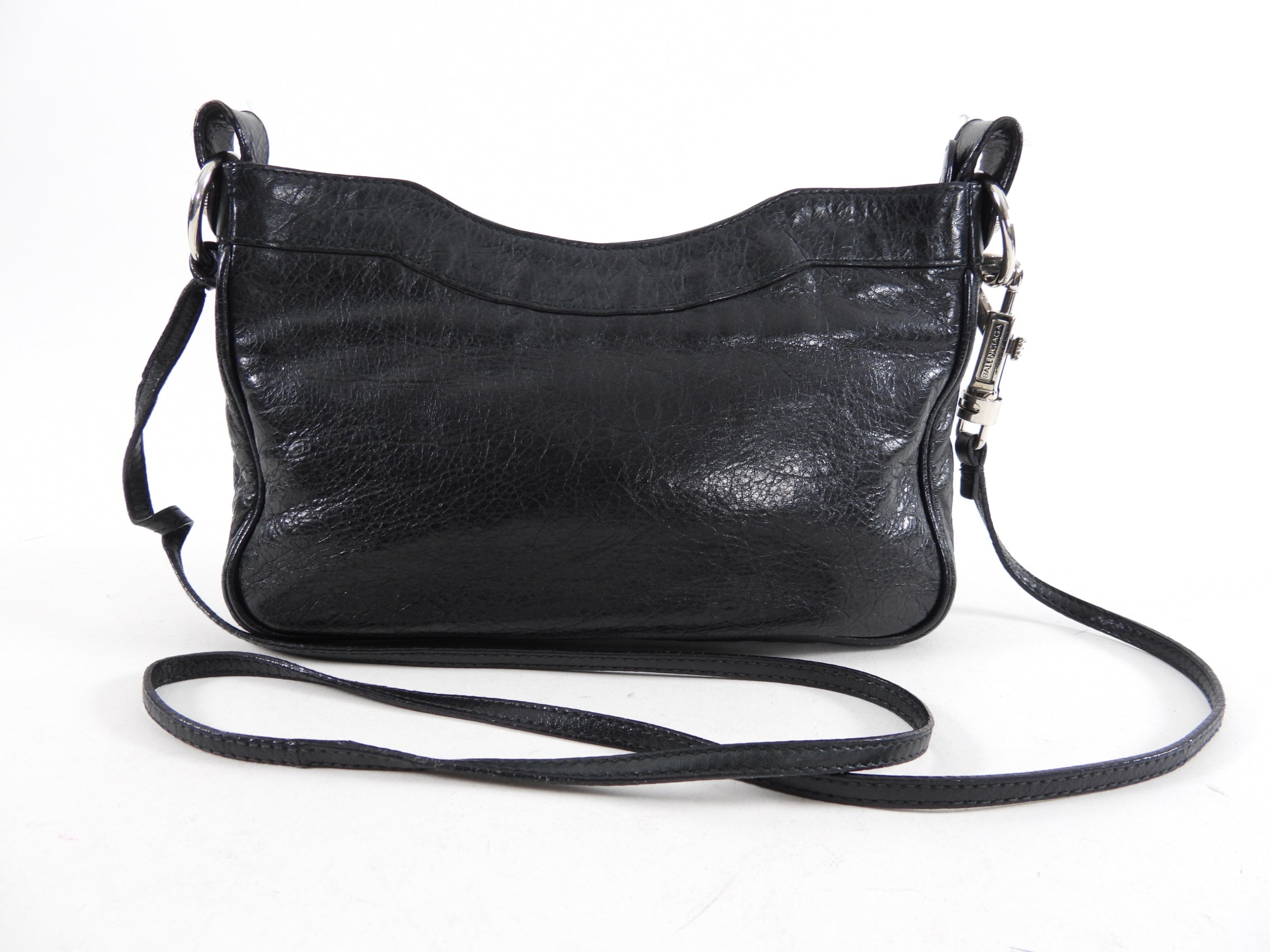 Balenciaga Black Leather Giant 12 Stud Hip Crossbody Bag