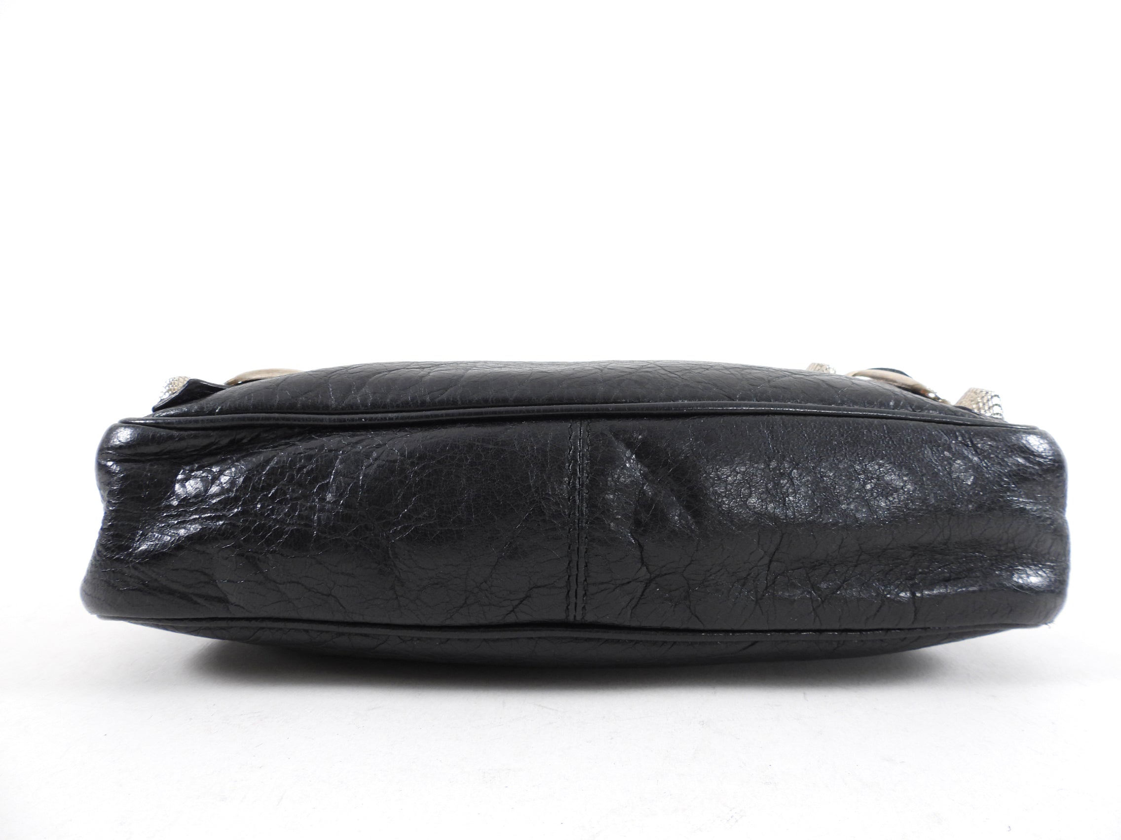 Balenciaga Black Leather Giant 12 Stud Hip Crossbody Bag