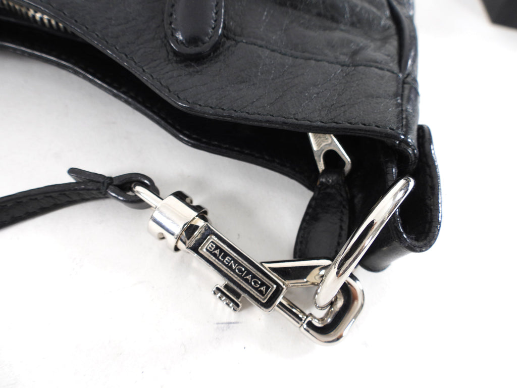 Balenciaga Black Leather Giant 12 Stud Hip Crossbody Bag