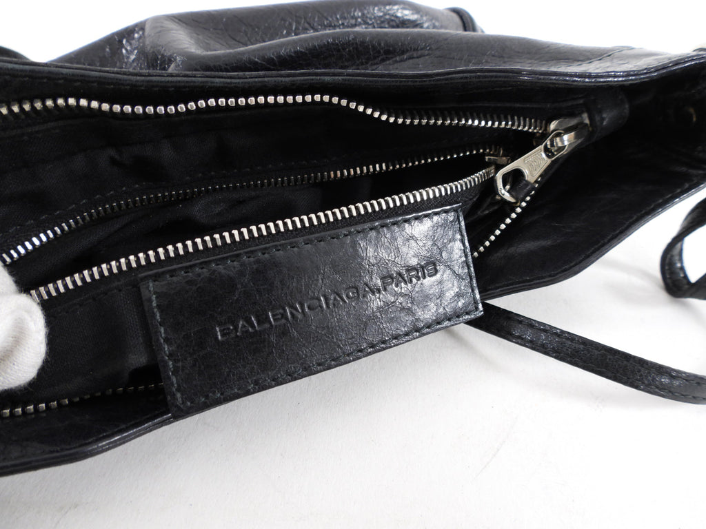 Balenciaga Black Leather Giant 12 Stud Hip Crossbody Bag