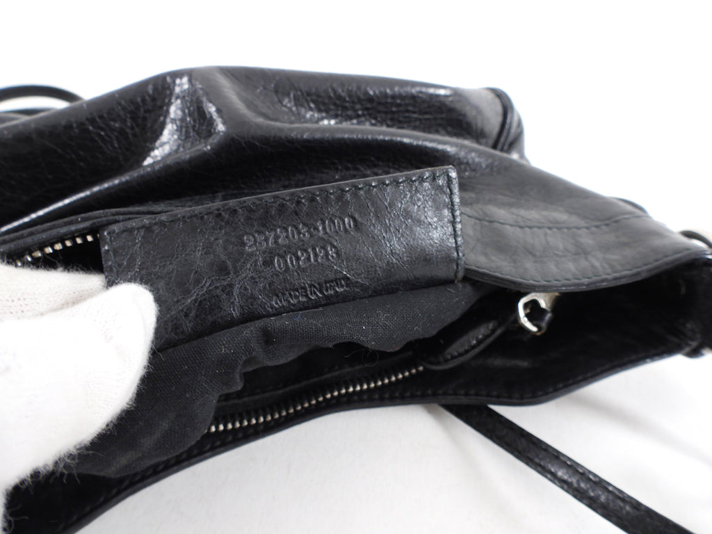 Balenciaga Black Leather Giant 12 Stud Hip Crossbody Bag