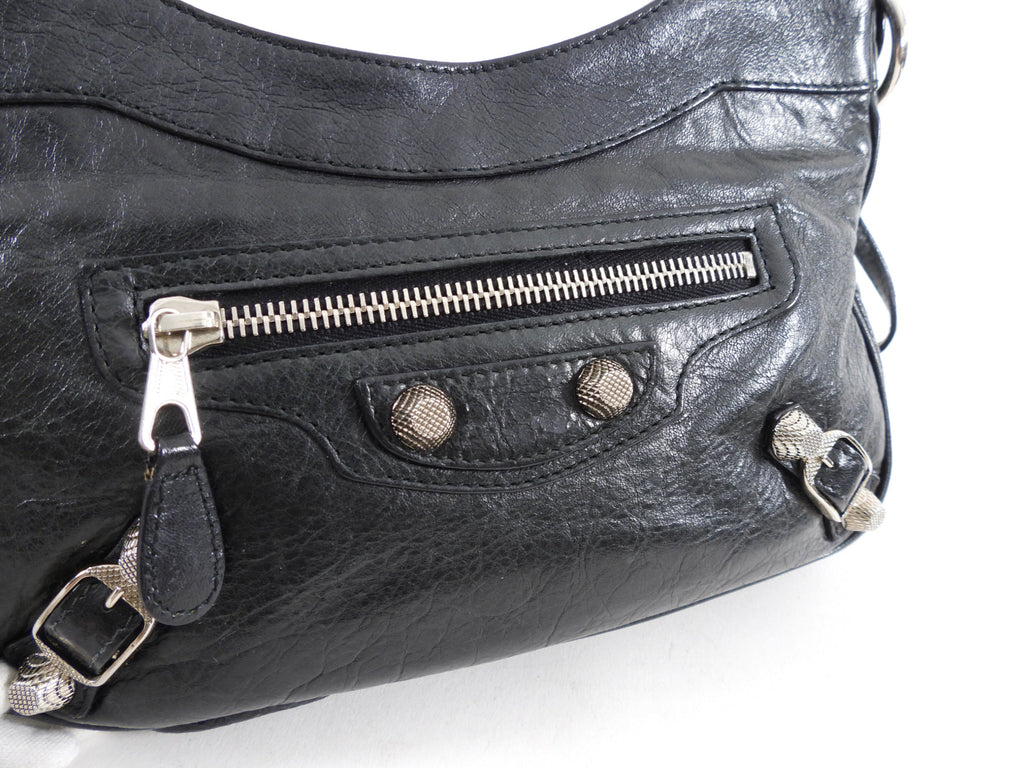 Balenciaga Black Leather Giant 12 Stud Hip Crossbody Bag