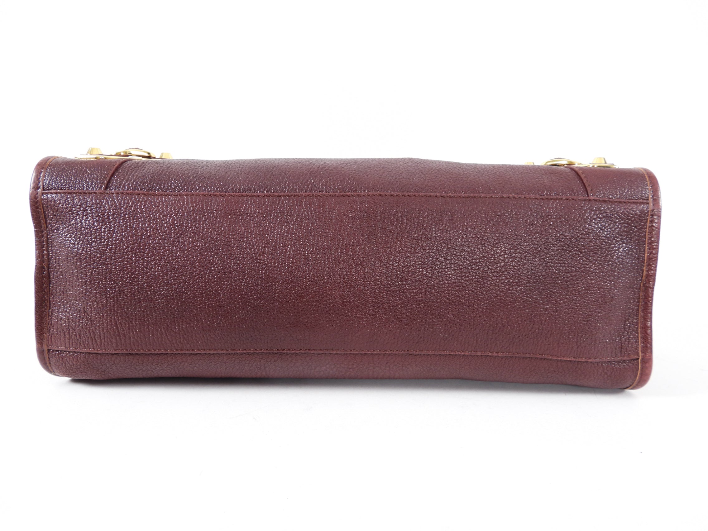 Balenciaga Burgundy Metallic Edge City Medium Bag