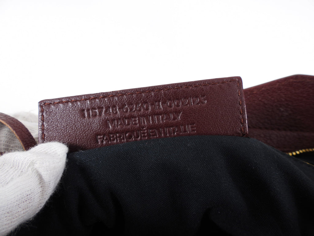 Balenciaga Burgundy Metallic Edge City Medium Bag