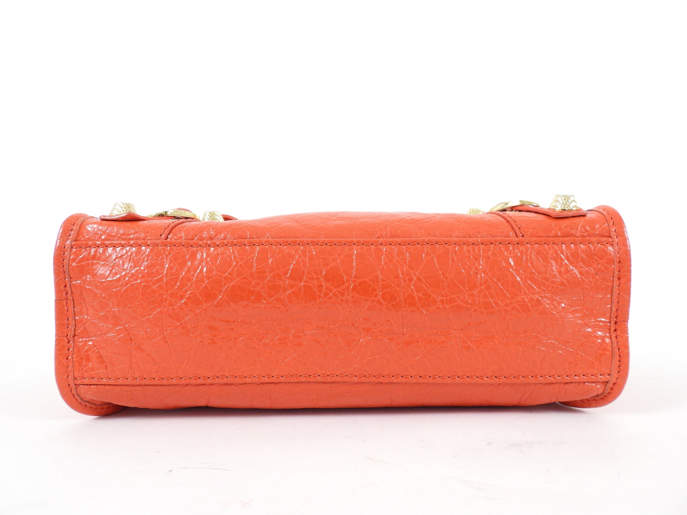 Balenciaga Tomato Red Lambskin Mini City Two Way Bag GHW