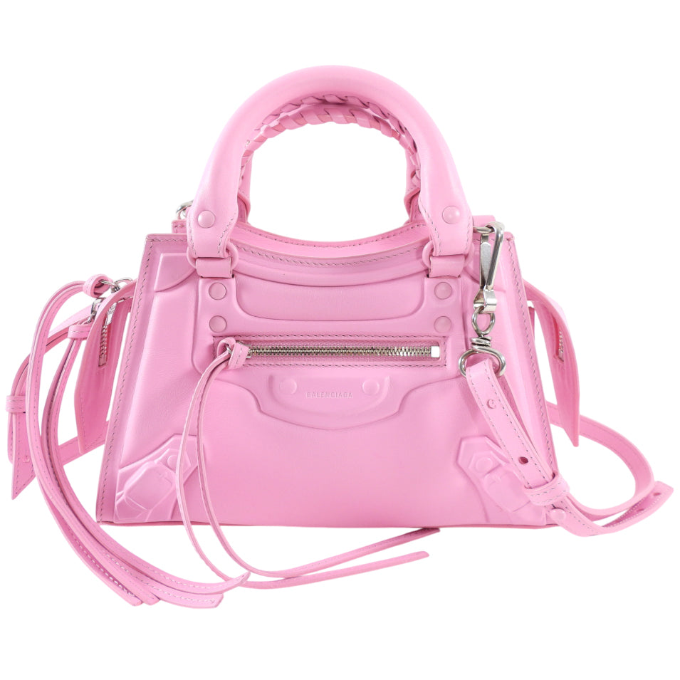 Balenciaga Pink Motocross Mini Neo Classic Leather Bag