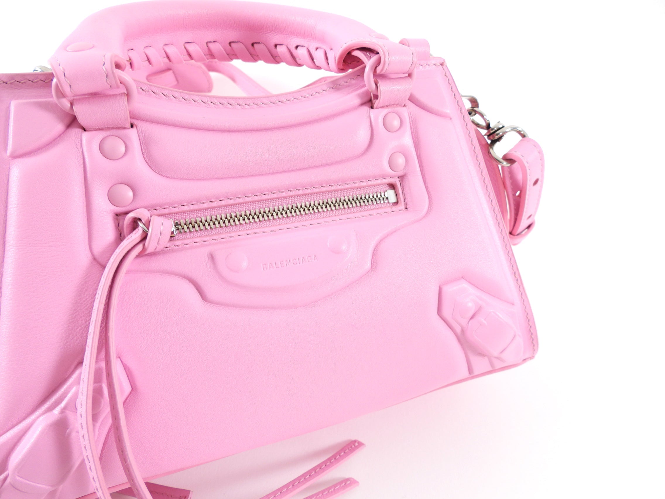 Balenciaga Pink Motocross Mini Neo Classic Leather Bag