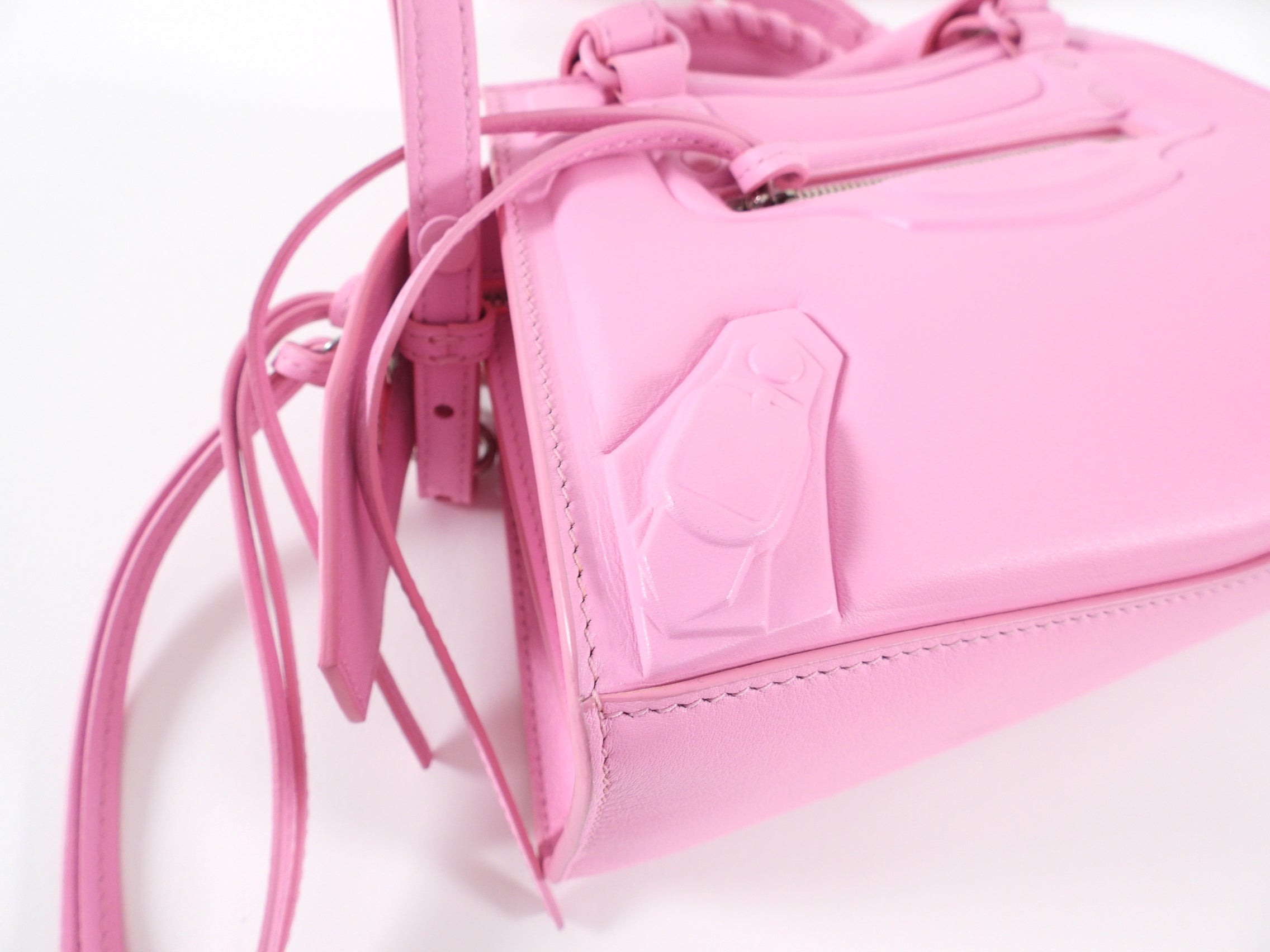 Balenciaga Pink Motocross Mini Neo Classic Leather Bag