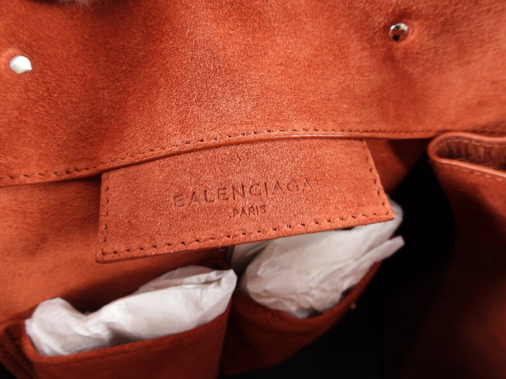 Balenciaga Paprika Suede Papier A4 Tote Bag
