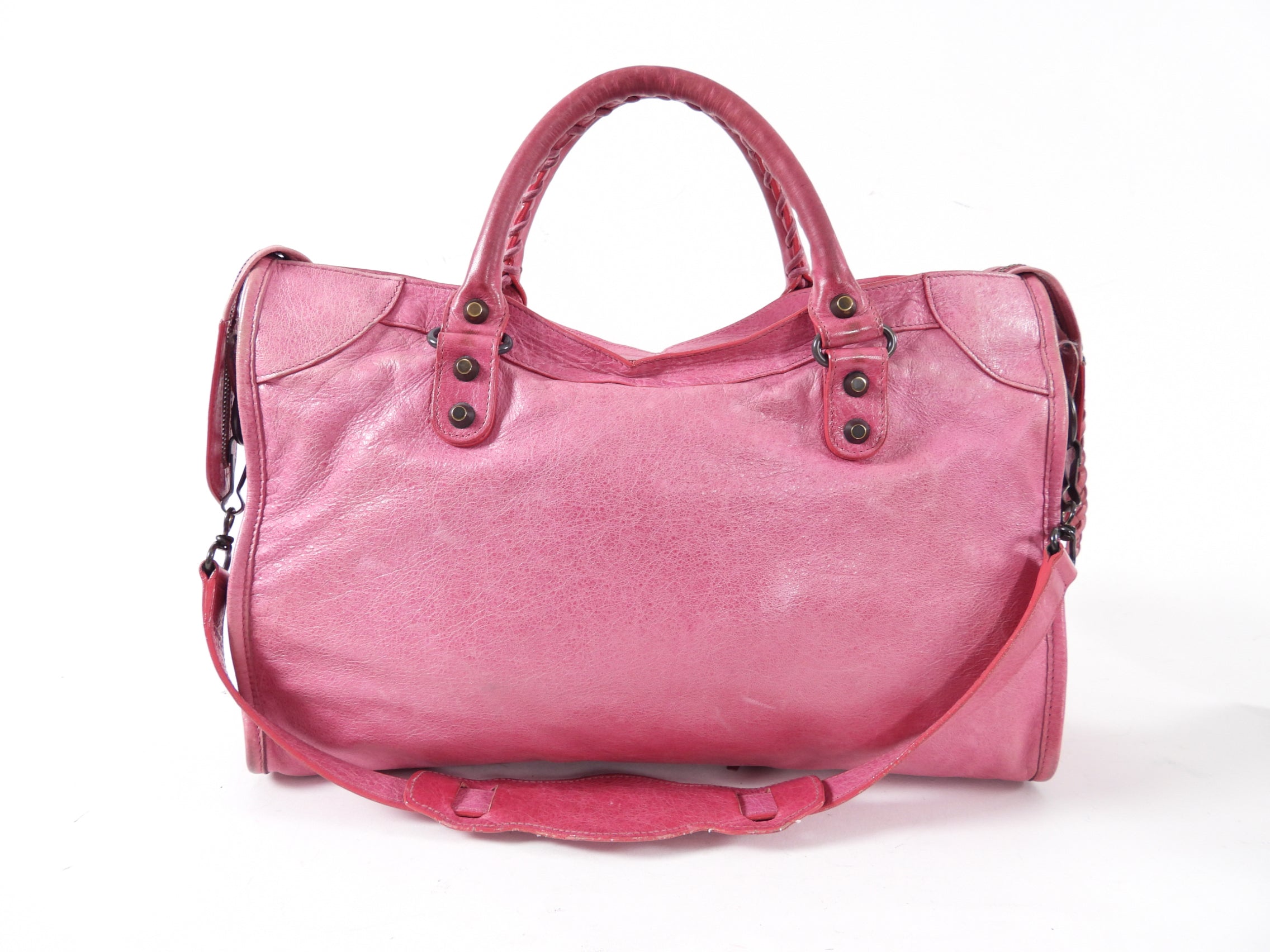 Balenciaga Pink Leather City Bag