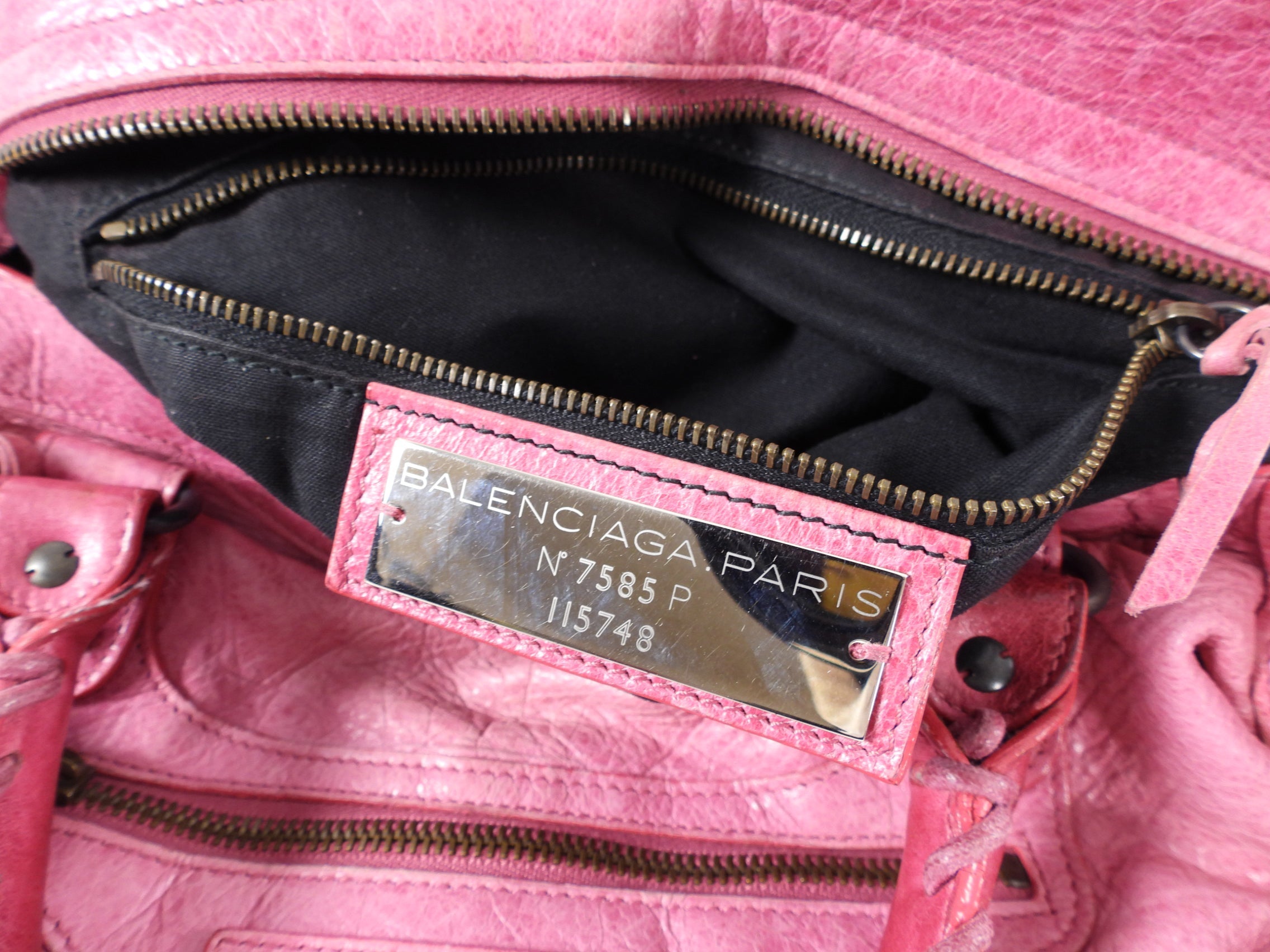 Balenciaga Pink Leather City Bag