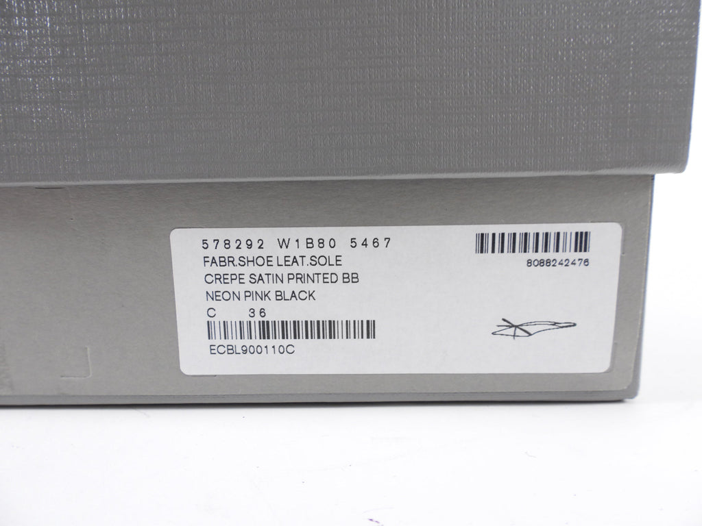 Balenciaga Pink Silk Crepe BB Logo Flat Knife Mule - 36