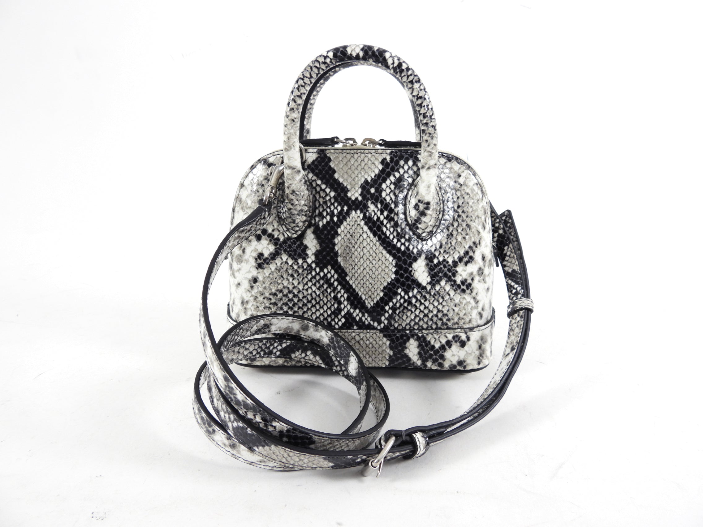 Balenciaga XXS Ville Python Printed Calfskin Mini Crossbody Bag
