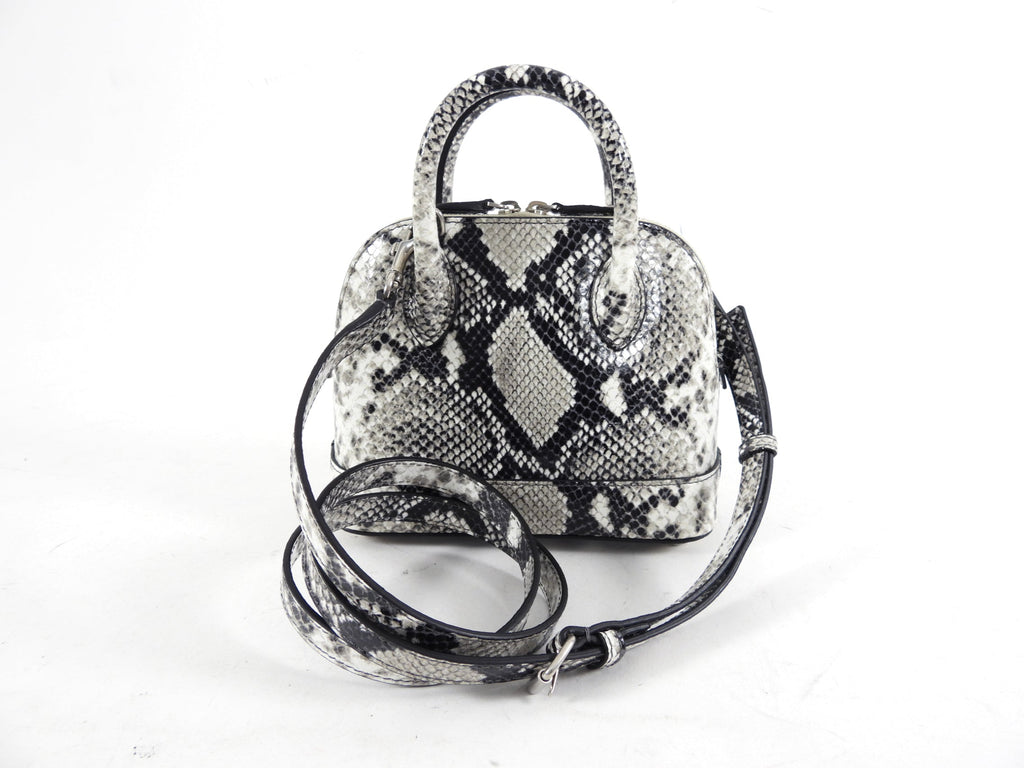 Balenciaga XXS Ville Python Printed Calfskin Mini Crossbody Bag