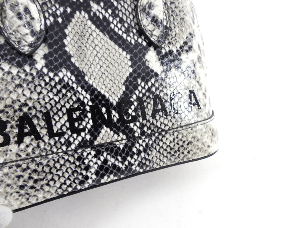Balenciaga XXS Ville Python Printed Calfskin Mini Crossbody Bag