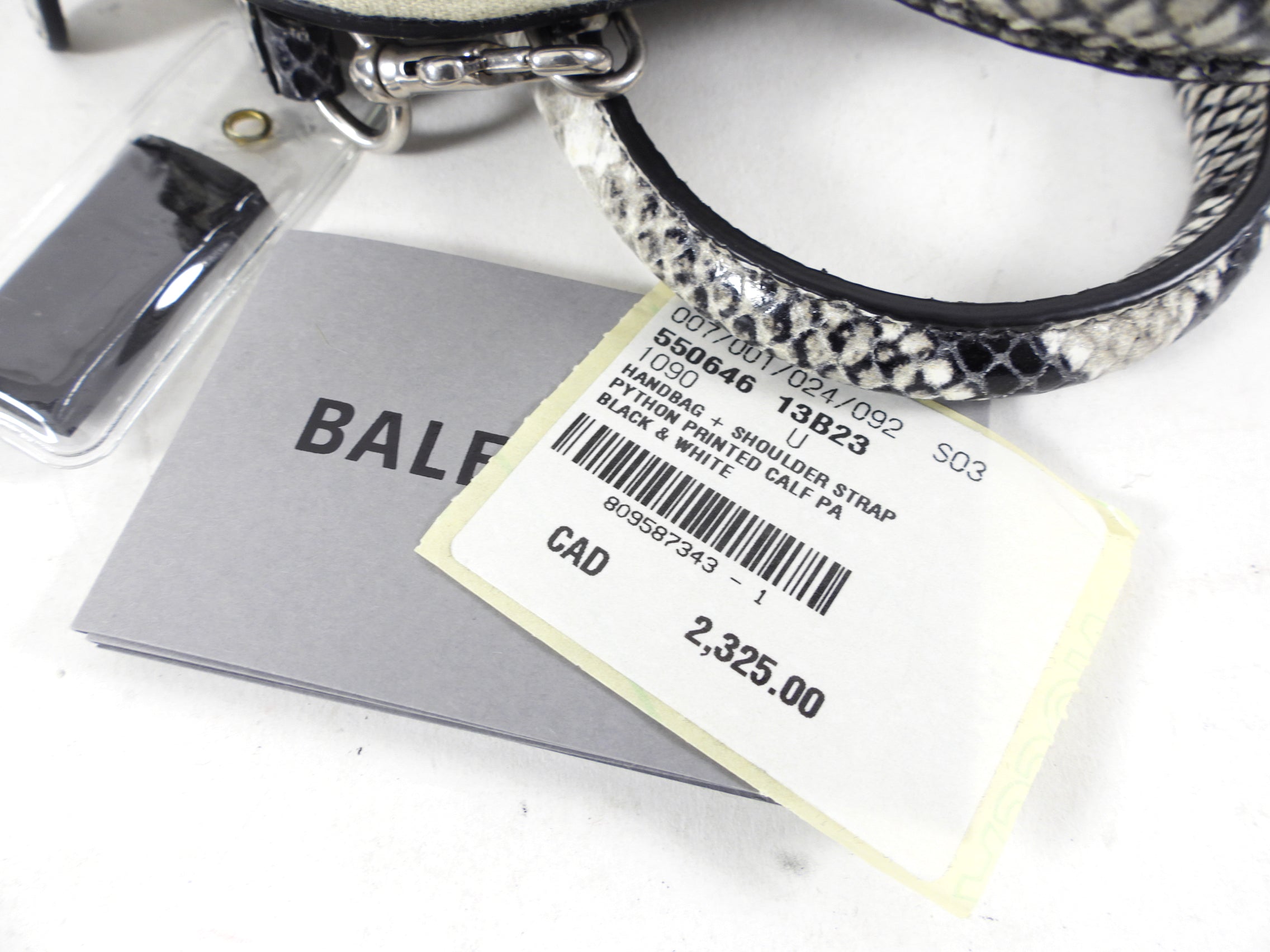 Balenciaga XXS Ville Python Printed Calfskin Mini Crossbody Bag