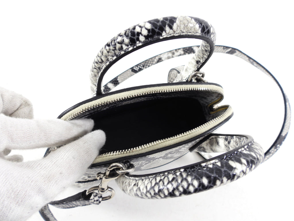 Balenciaga XXS Ville Python Printed Calfskin Mini Crossbody Bag