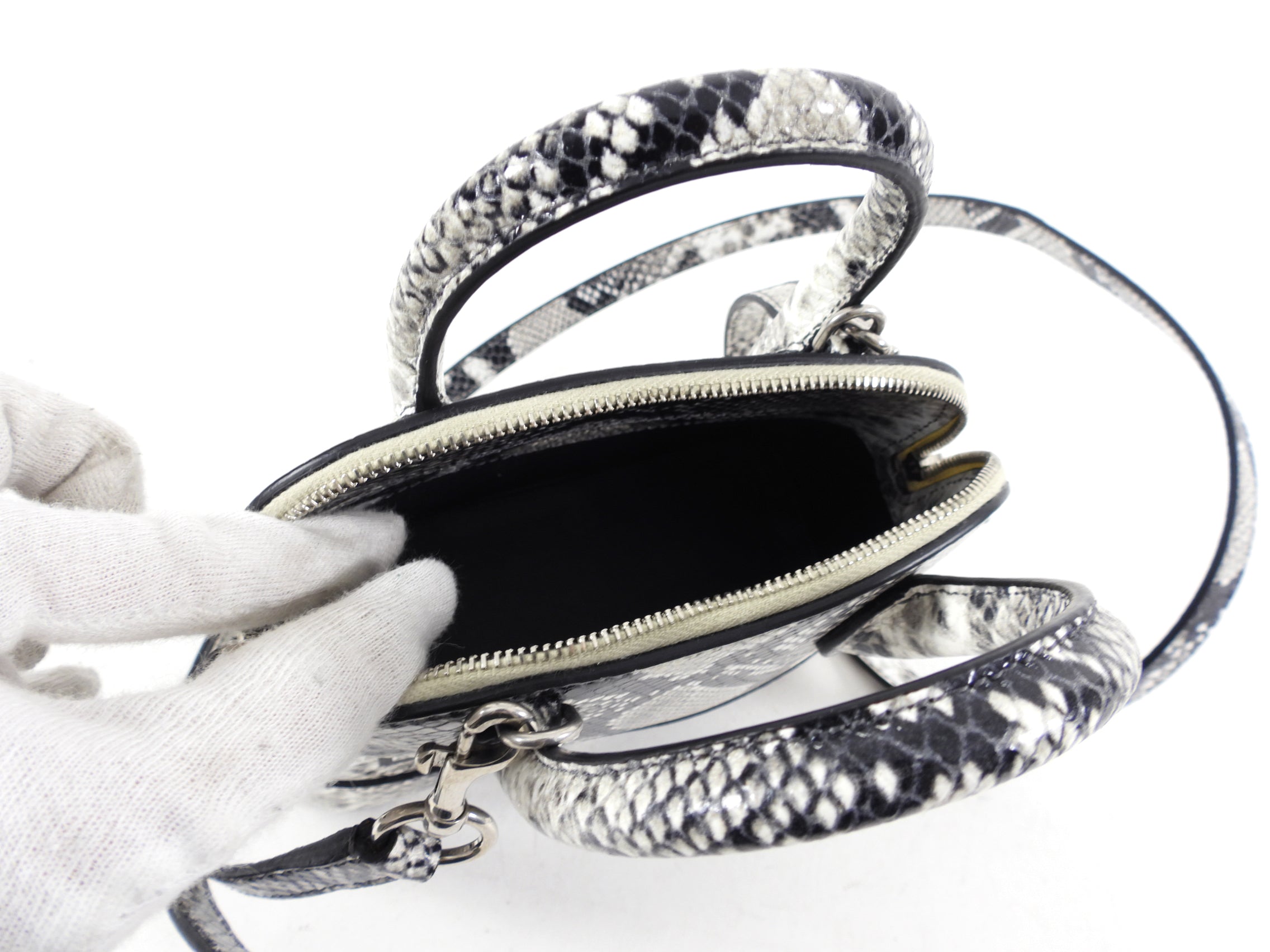 Balenciaga XXS Ville Python Printed Calfskin Mini Crossbody Bag