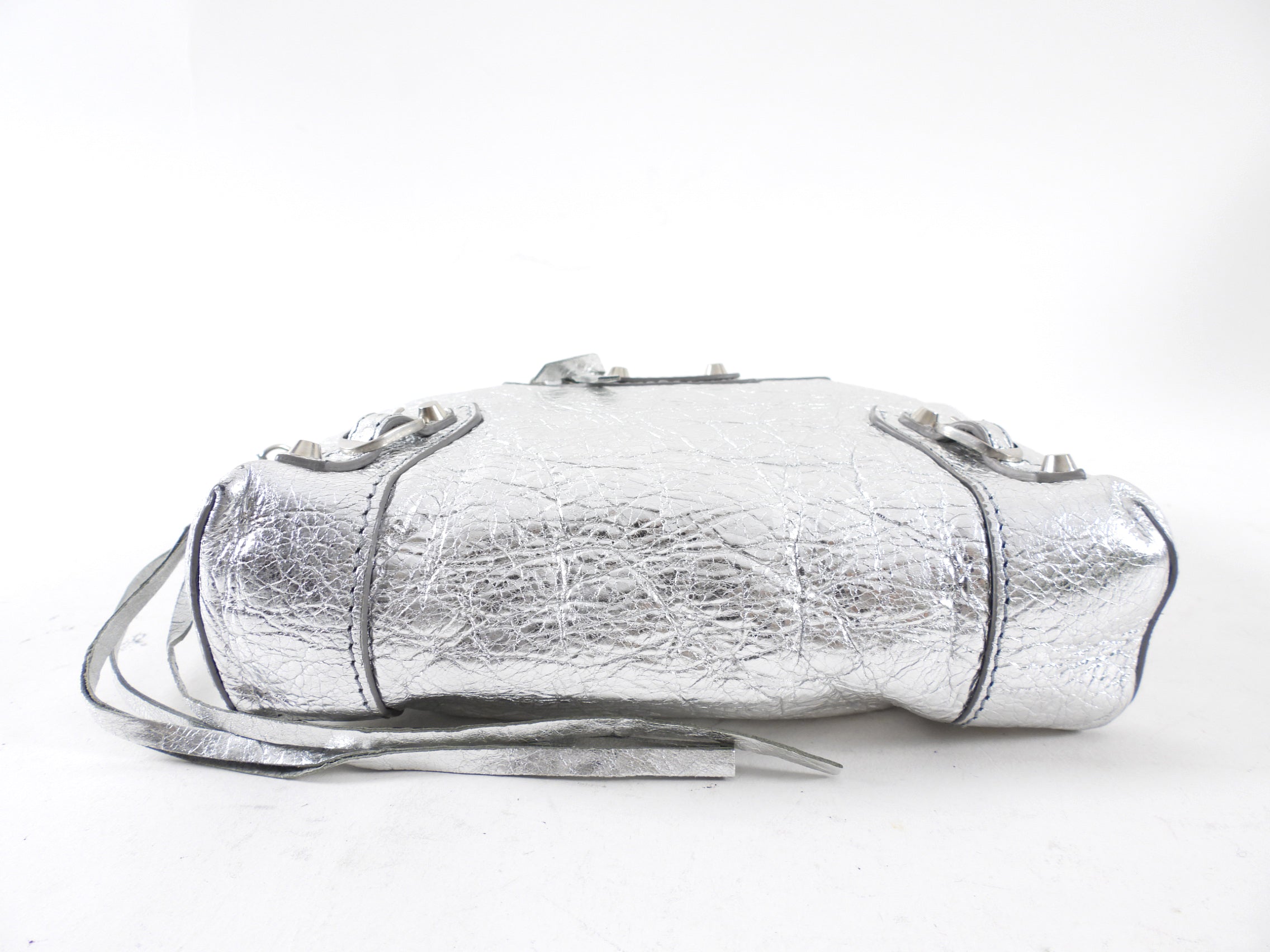 Balenciaga Silver Metallic Reporter Chain Crossbody Bag