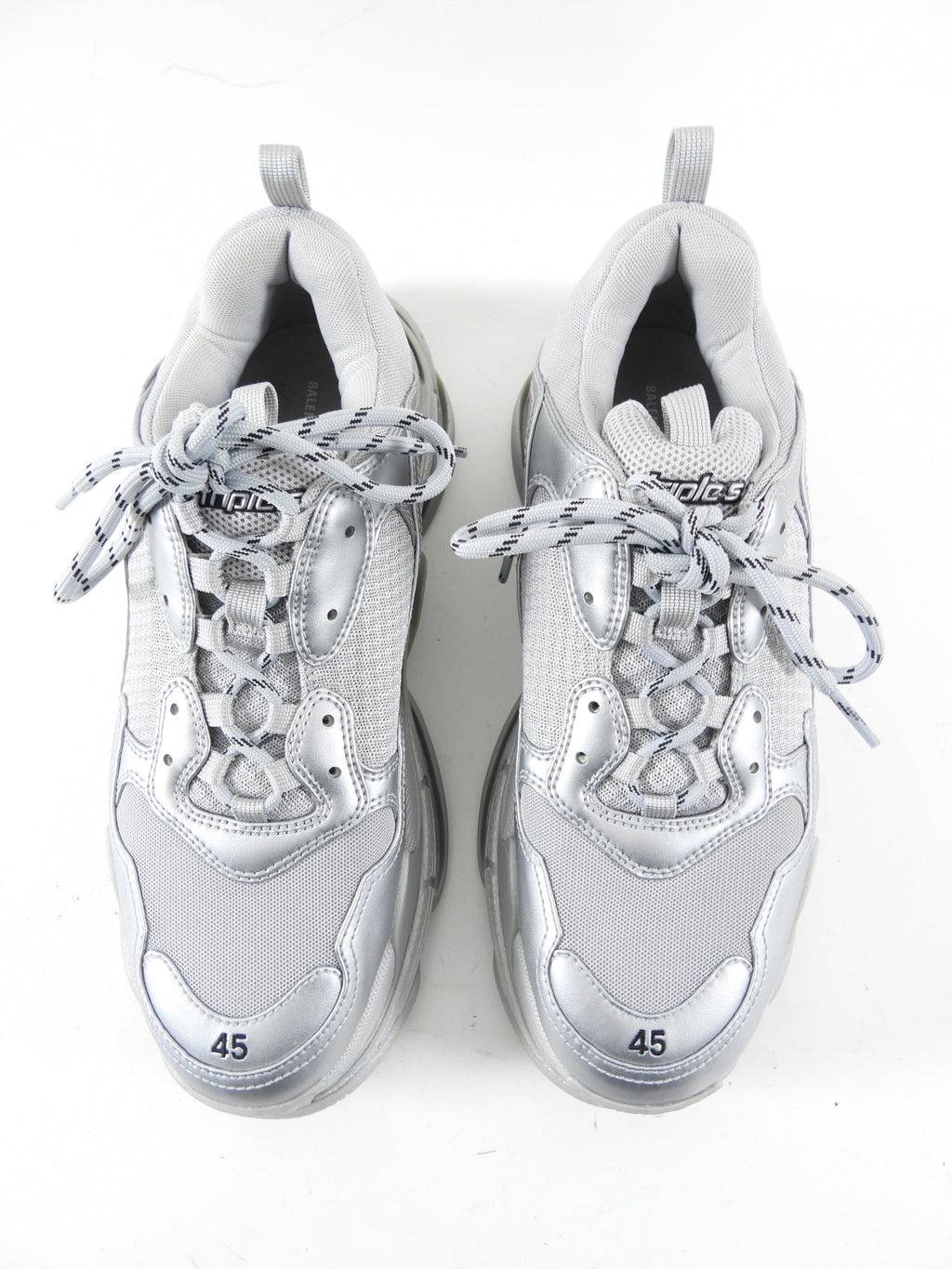 Balenciaga Silver Metallic Triple S Sneakers - Men's USA 11 / 44