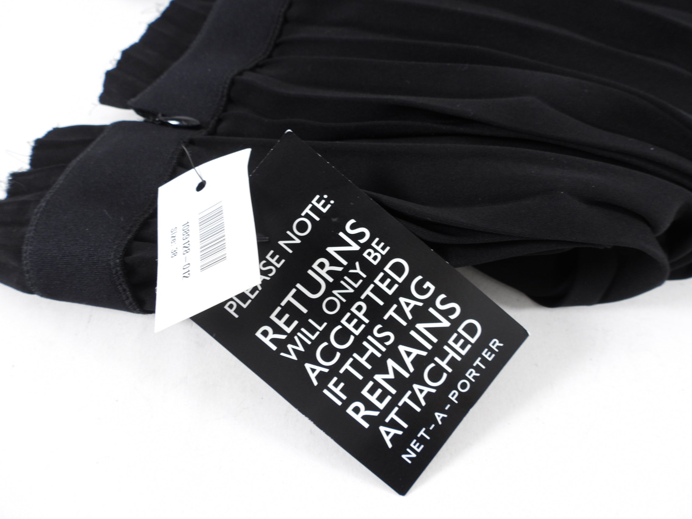 Balenciaga 2018 Black Flat Pleated midi Skirt with Logo Waistband - FR38 / S