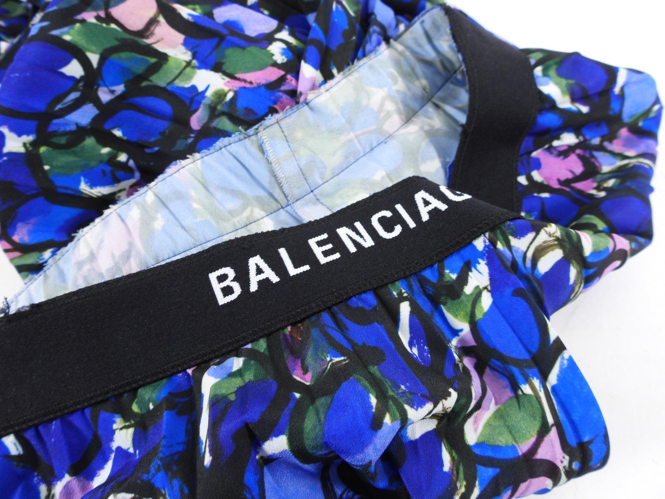 Balenciaga Purple Floral Pleated Logo Skirt - FR38 / M