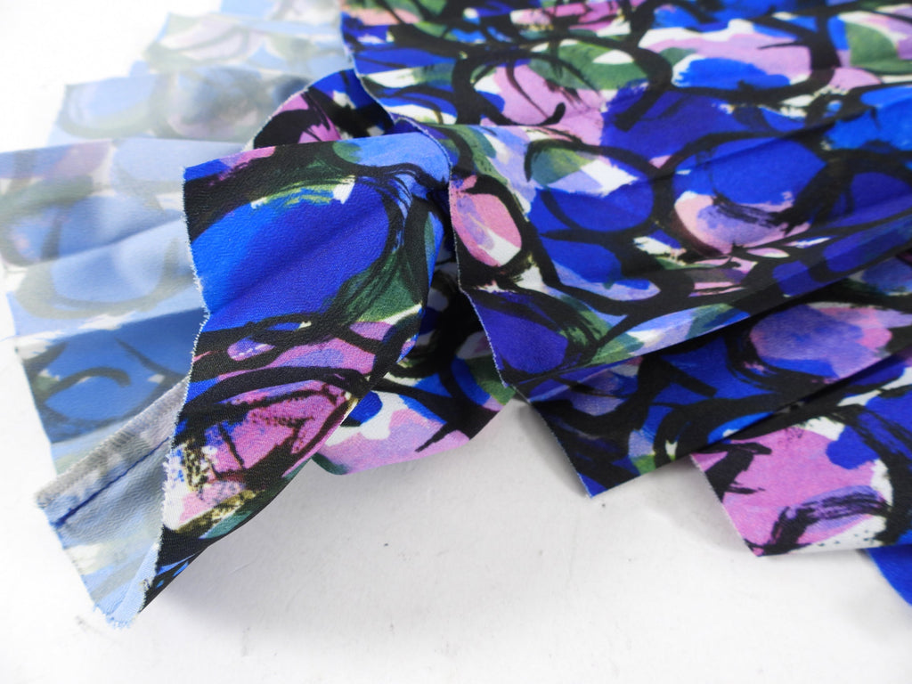 Balenciaga Purple Floral Pleated Logo Skirt - FR38 / M