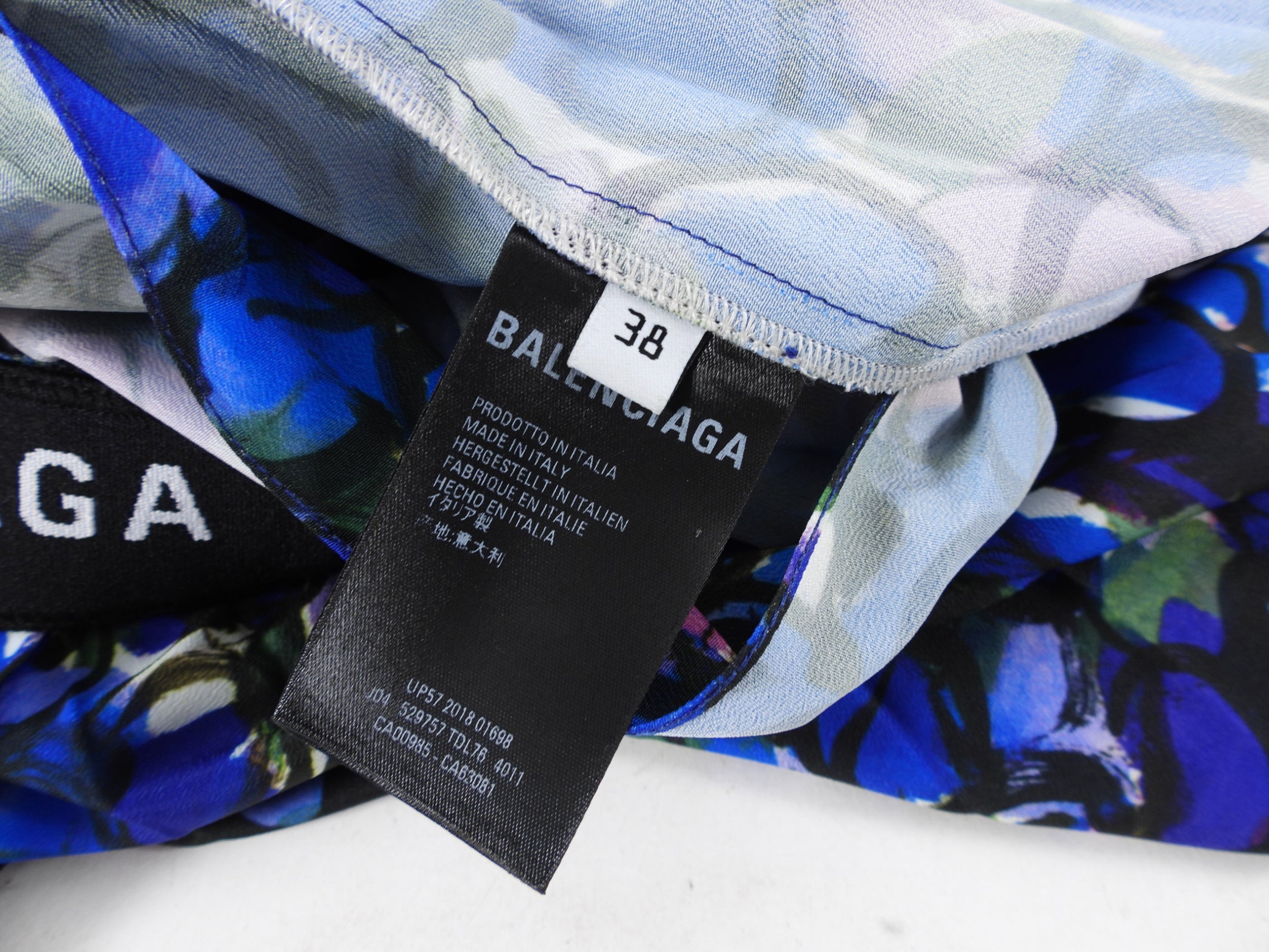 Balenciaga Purple Floral Pleated Logo Skirt - FR38 / M