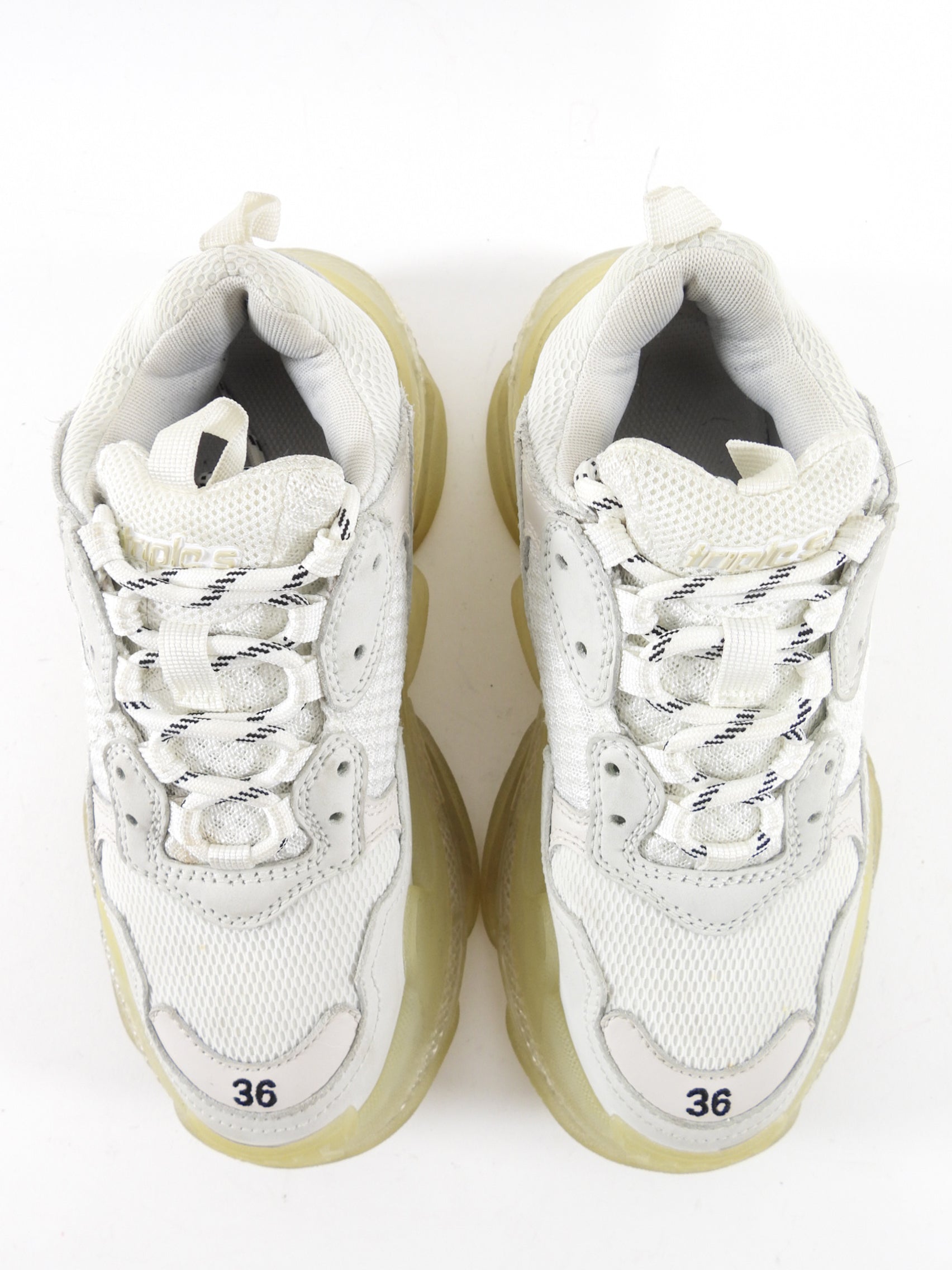 Balenciaga Triple S Sneaker in White Clear Sole - 36