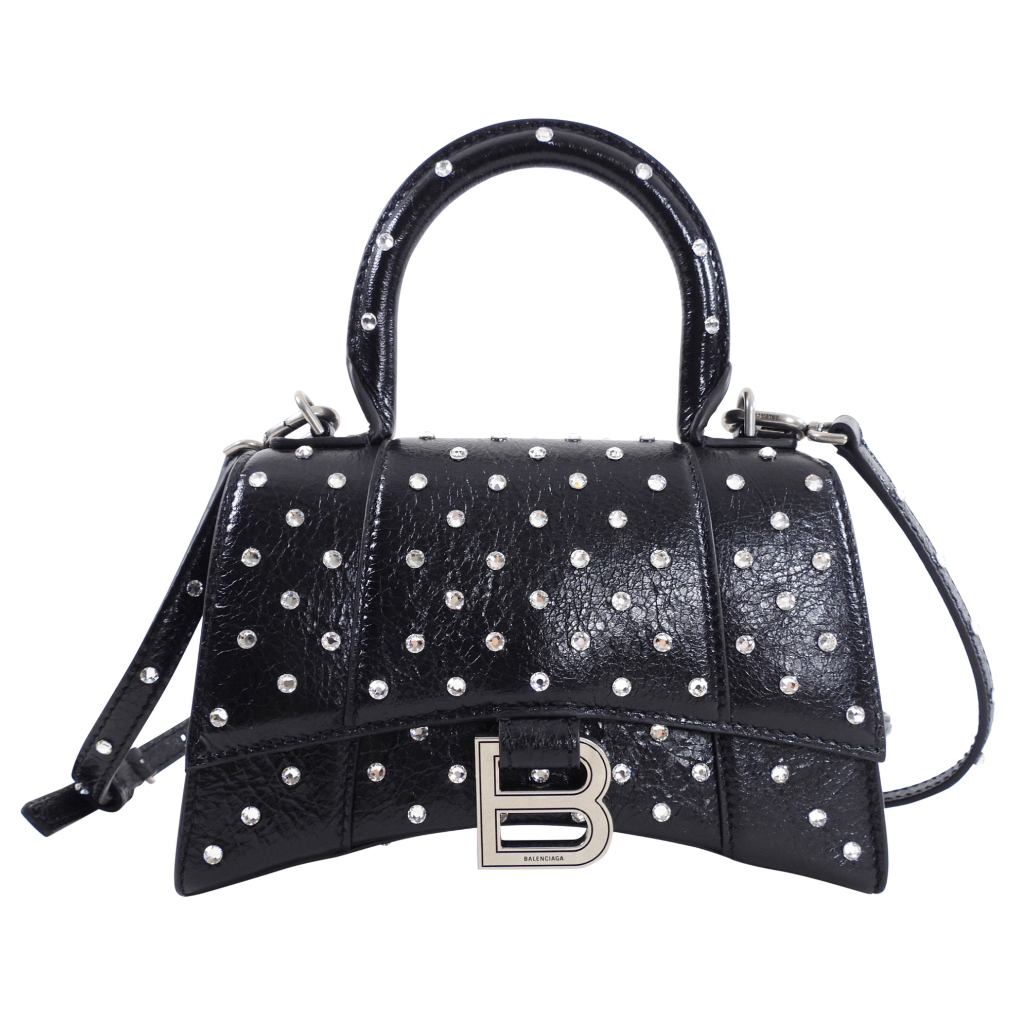 Balenciaga Black Hourglass XS with Rhinestones