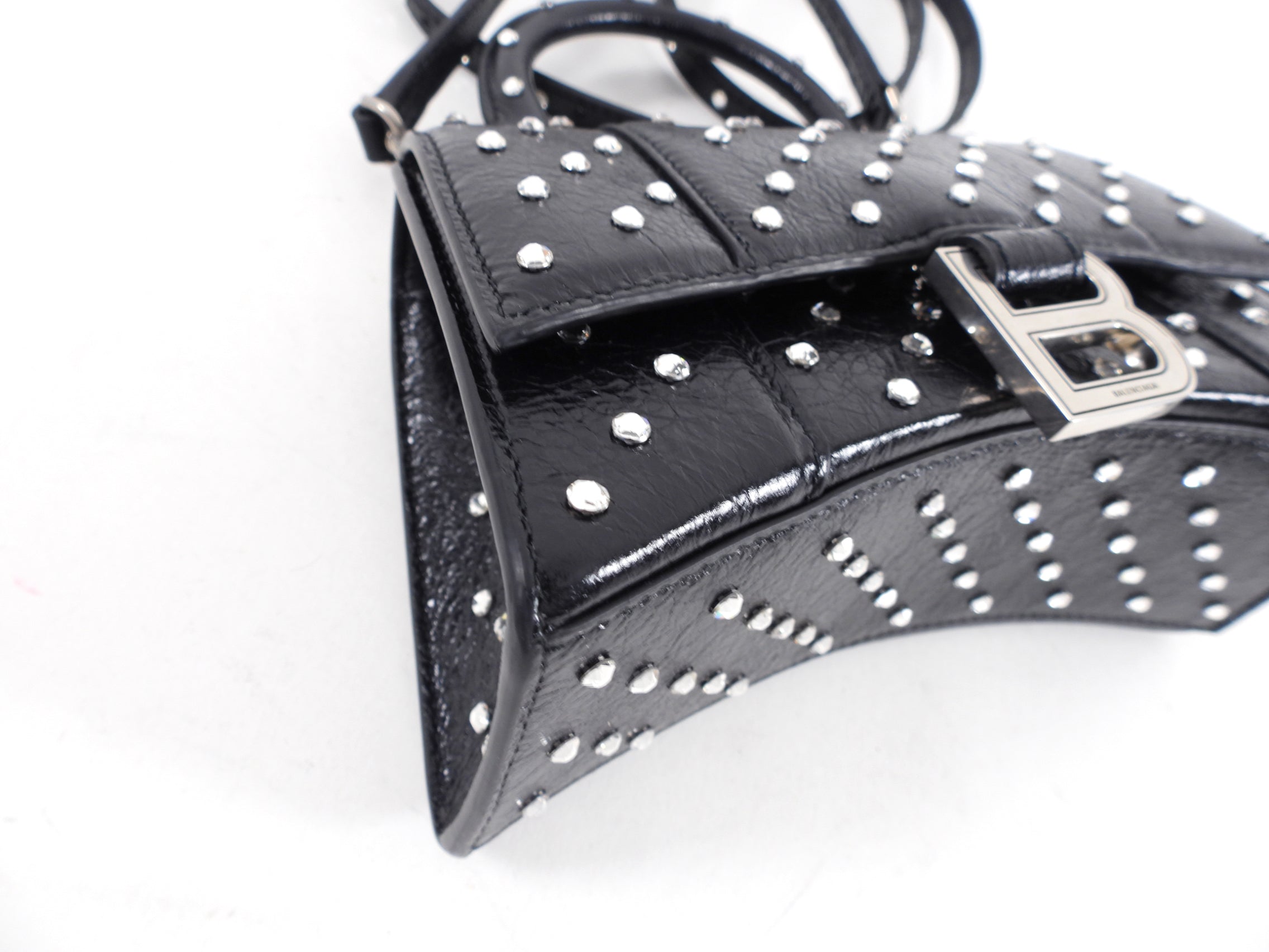 Balenciaga Black Hourglass XS with Rhinestones