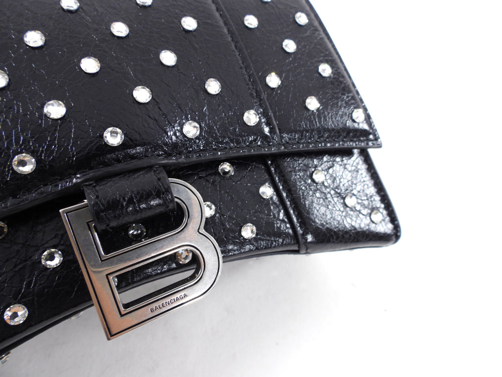 Balenciaga Black Hourglass XS with Rhinestones
