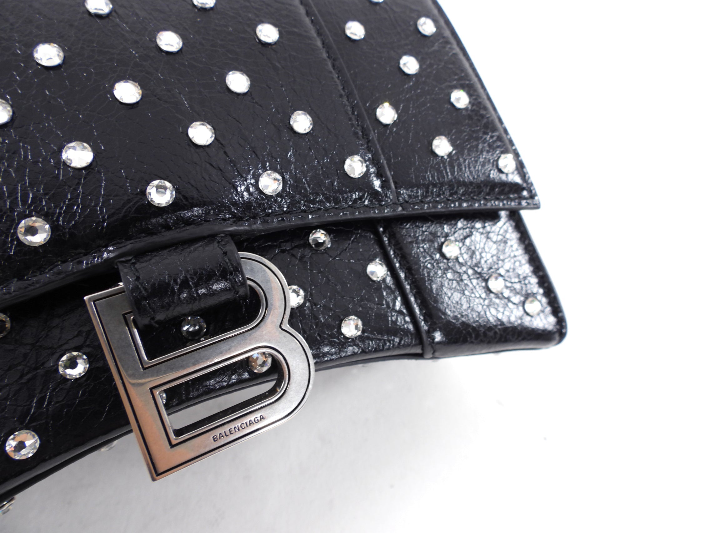 Balenciaga Black Hourglass XS with Rhinestones