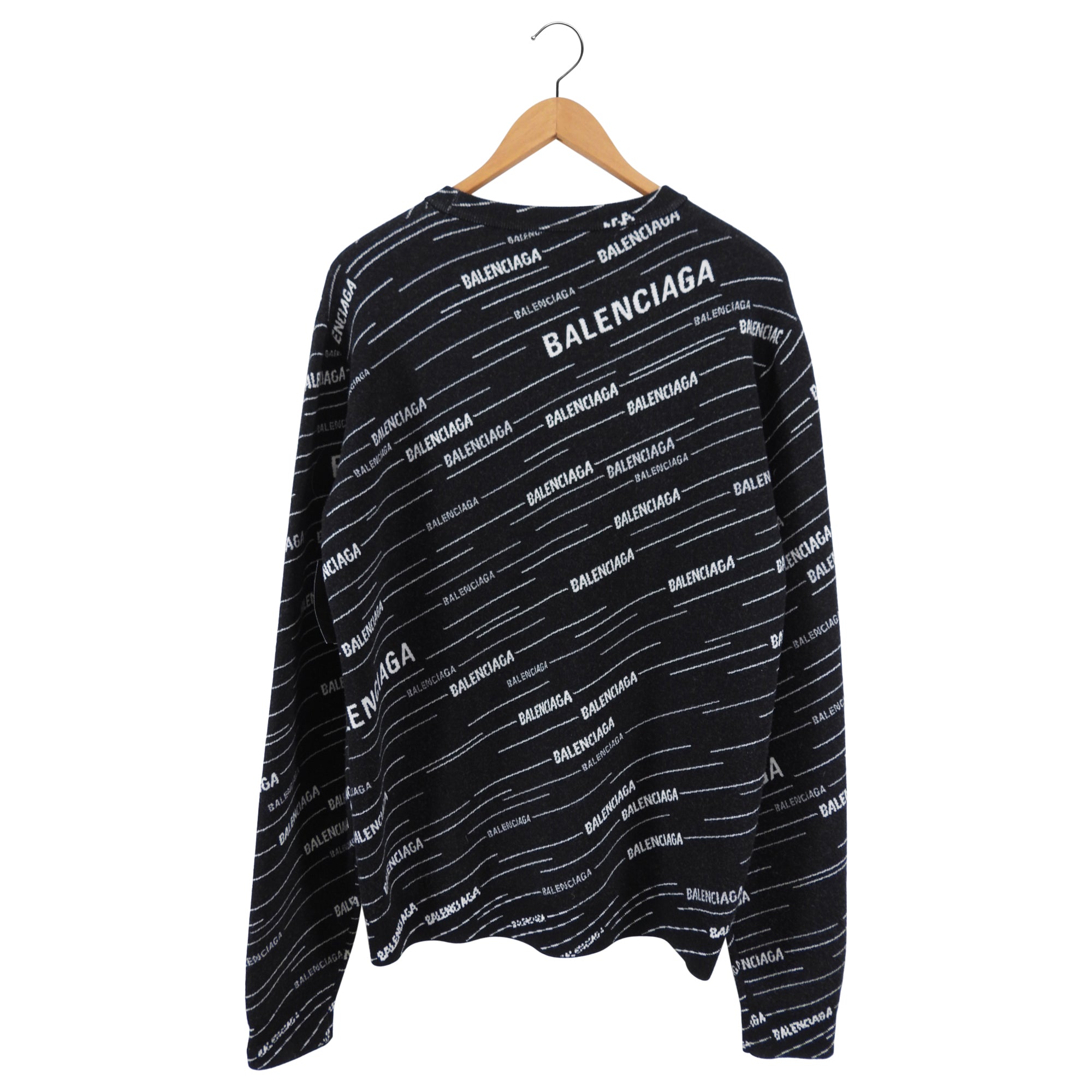 Balenciaga Black Wool Logo Knit Sweater - S / M